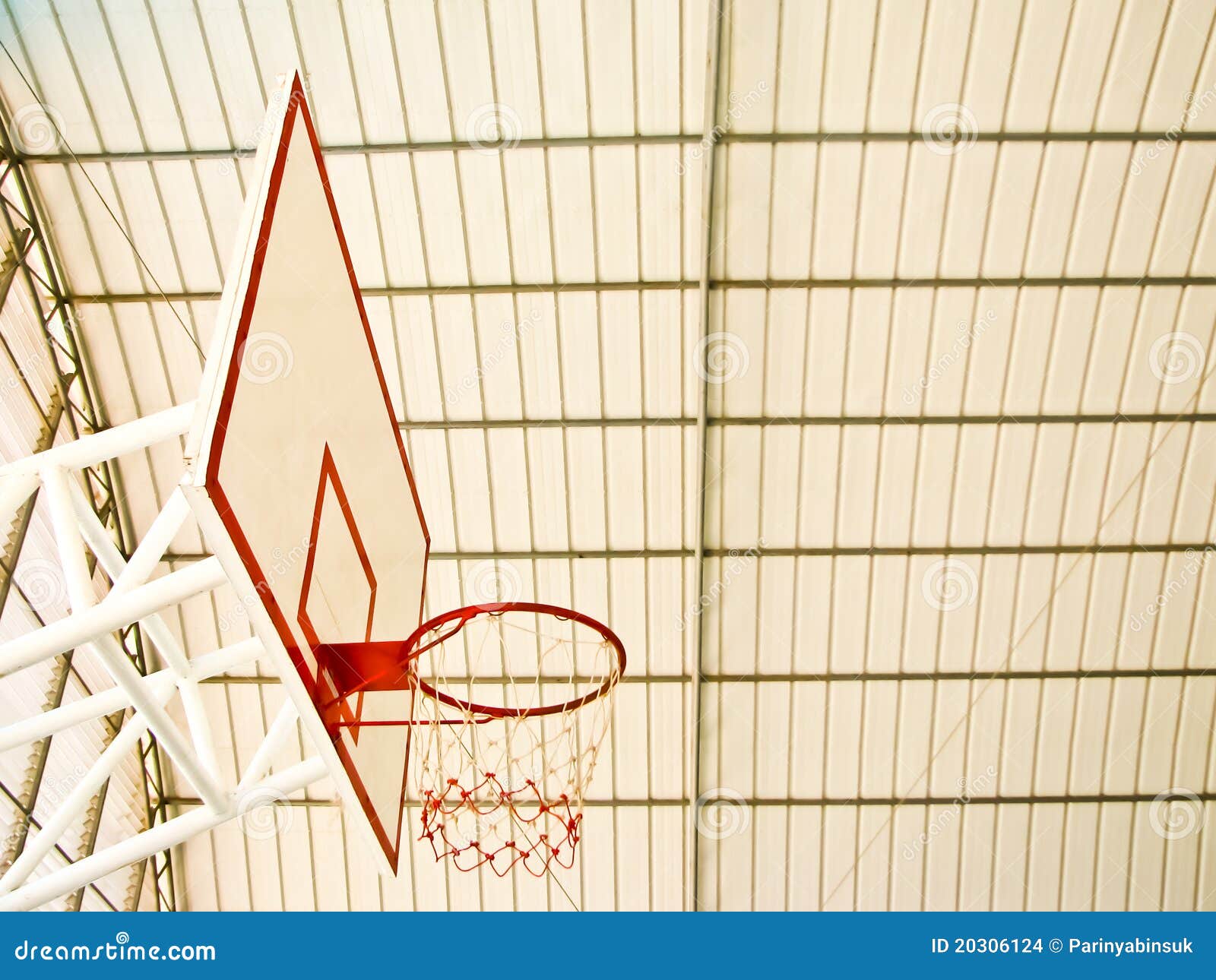 Basketball hoop in stadium stock photo. Image of sport 20306124