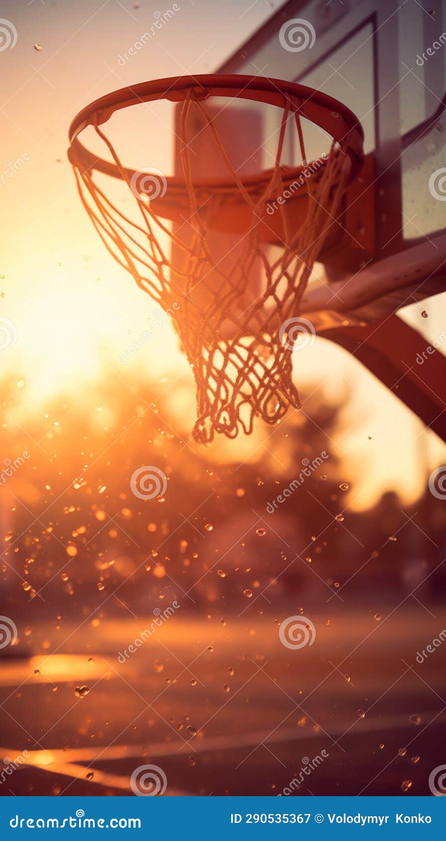 A Basketball Hoop at Sunset Stock Image Image of play, leisure 290535367
