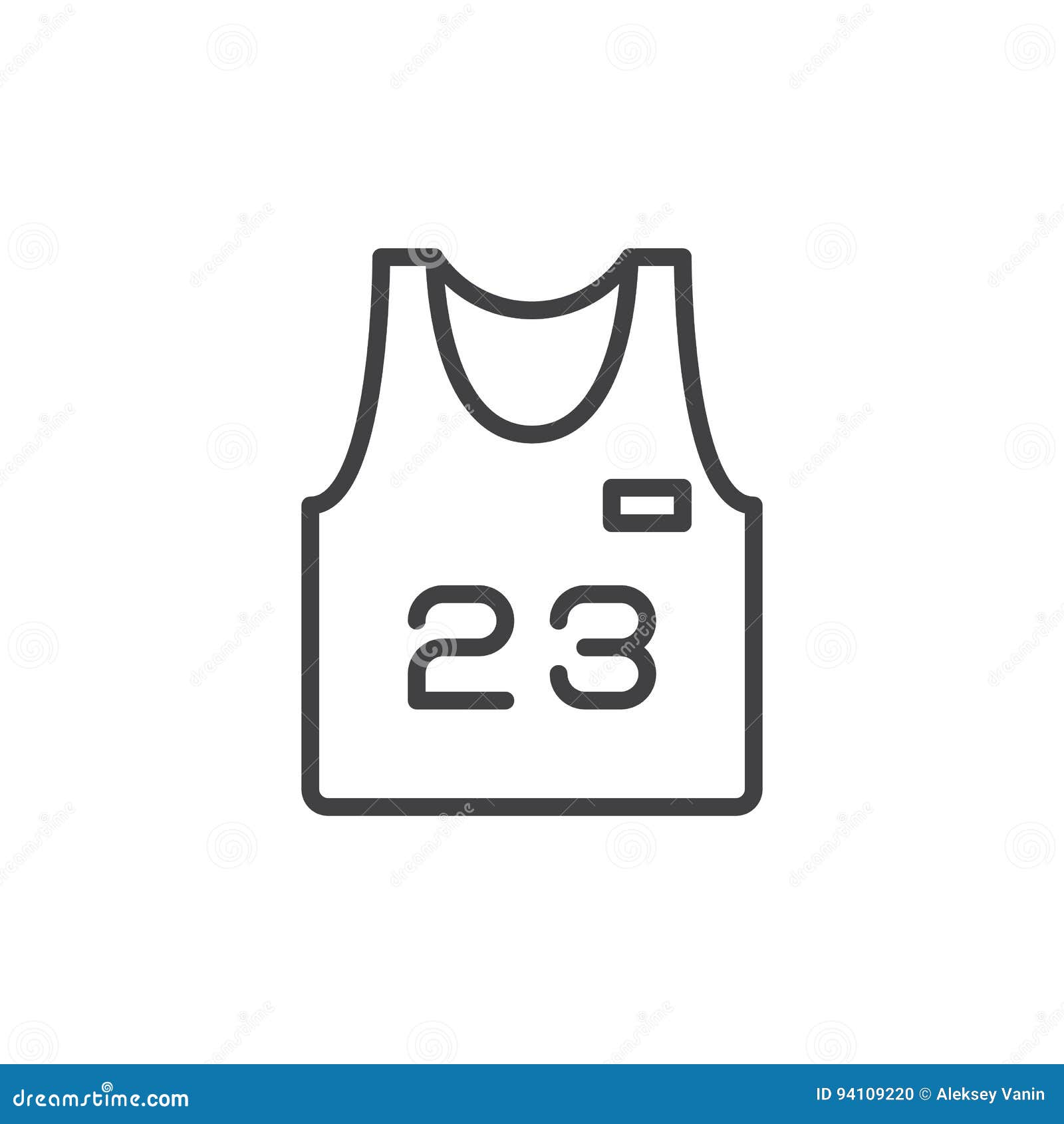 Basketball Jersey Line Icon, Outline Vector Sign, Linear Style ...