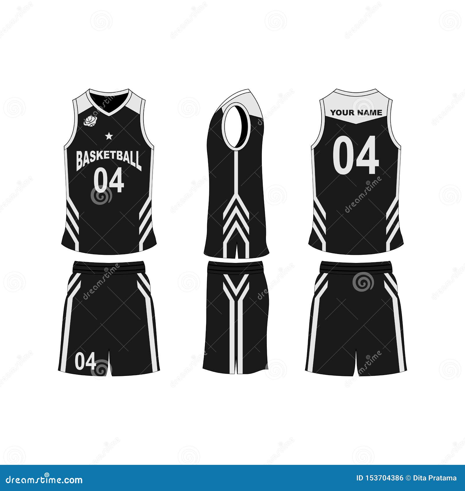 Basketball Jersey Set Template Collection. Stock Illustration