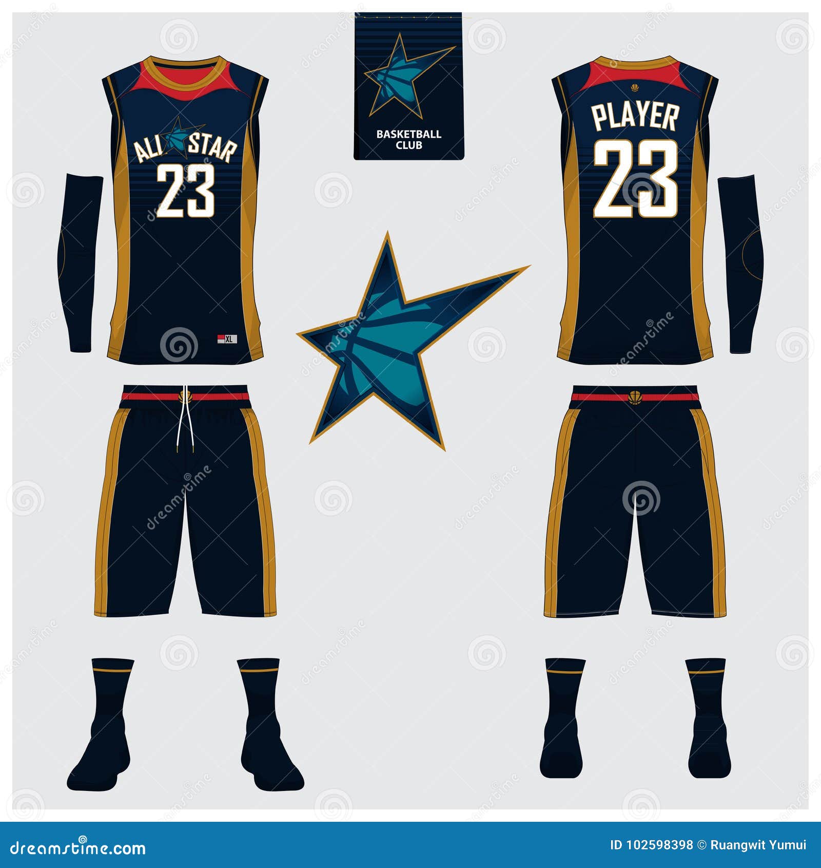 basketball jersey, shorts, socks template for basketball club.