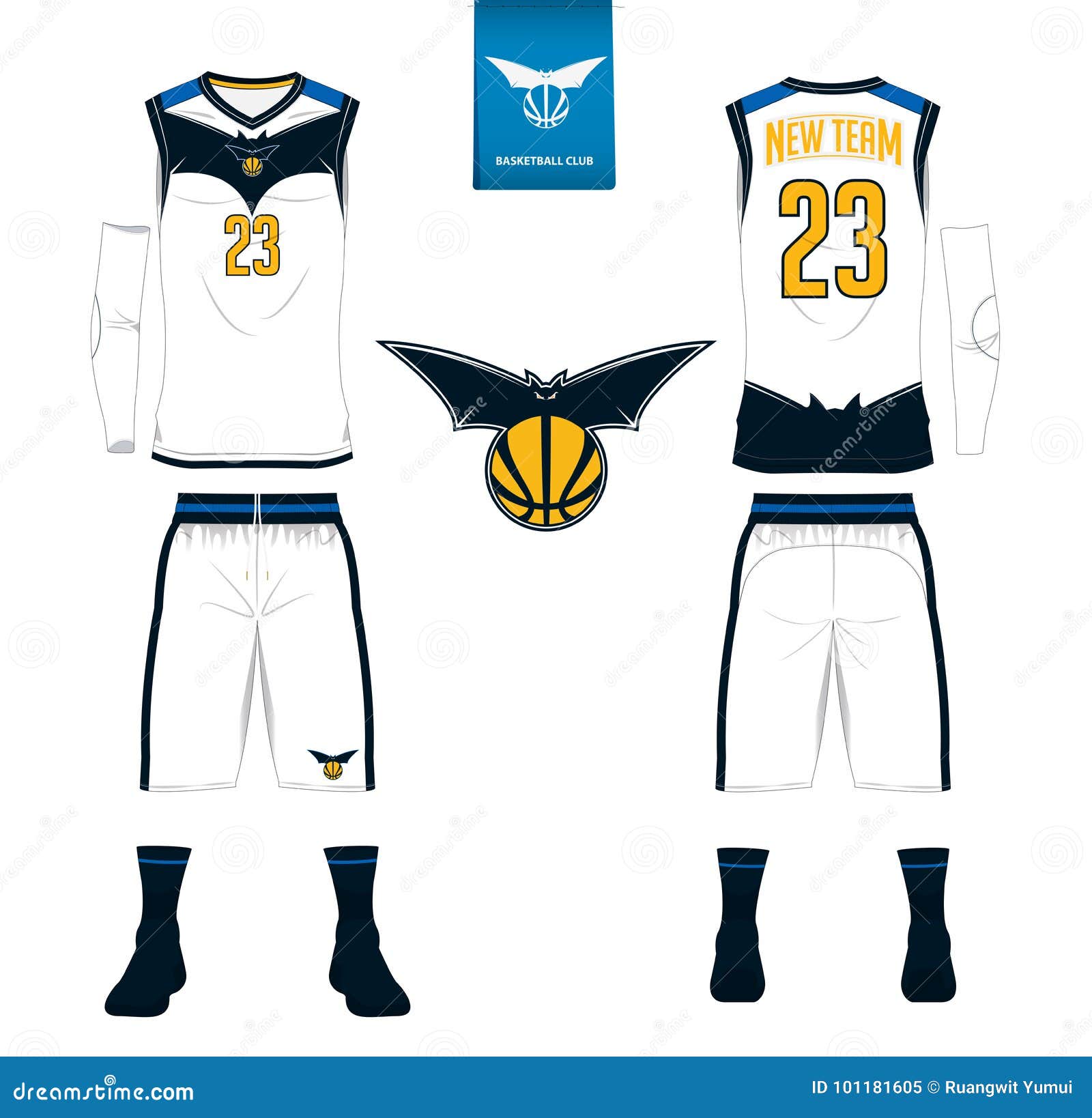 Basketball Jersey, Shorts, Socks Template for Basketball Club. Front and  Back View Sport Uniform. Tank Top T-shirt Mock Up. Stock Vector -  Illustration of shirt, logo: 115676964