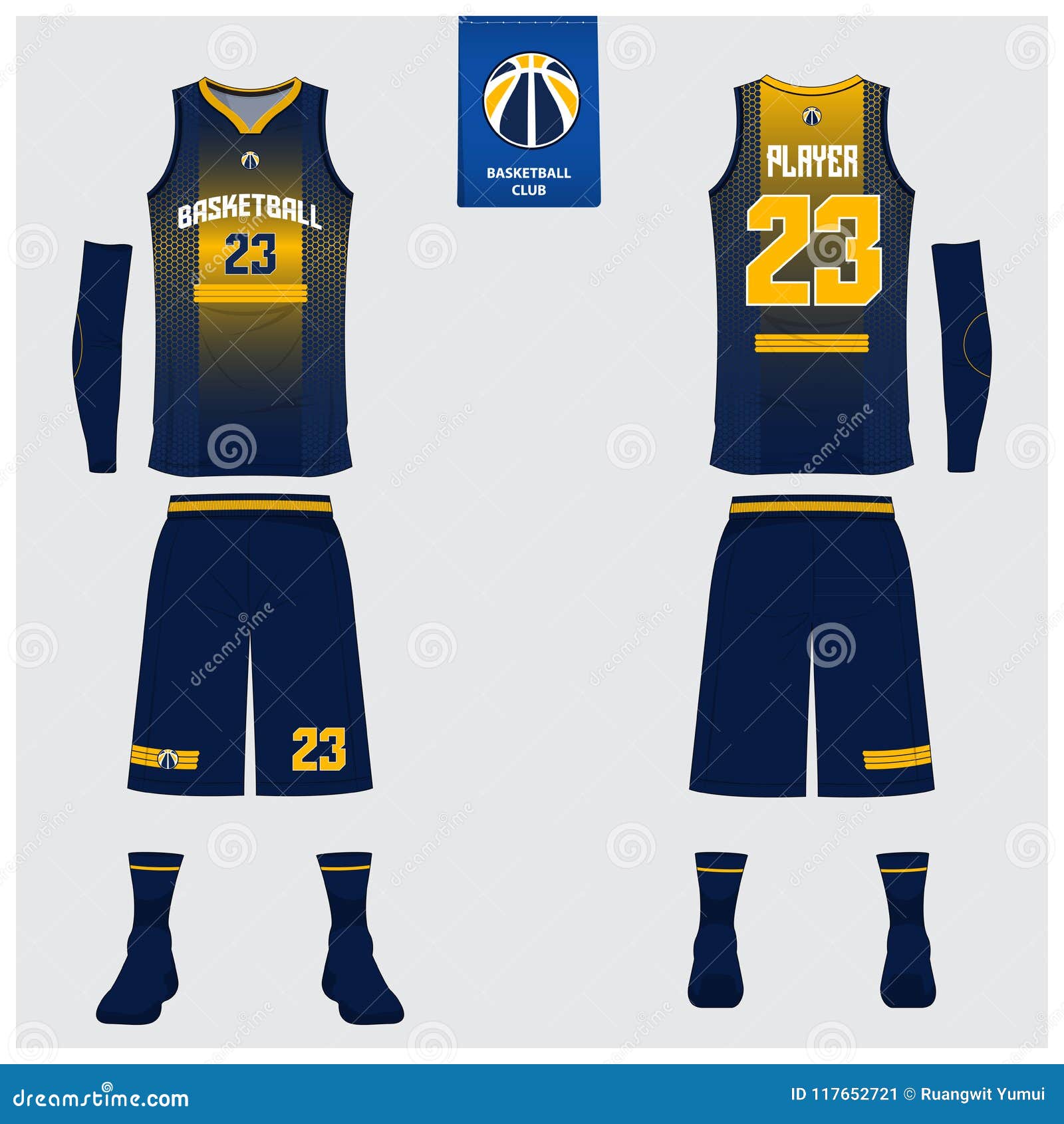 Basketball Jersey, Shorts, Socks Template for Basketball Club. Front ...