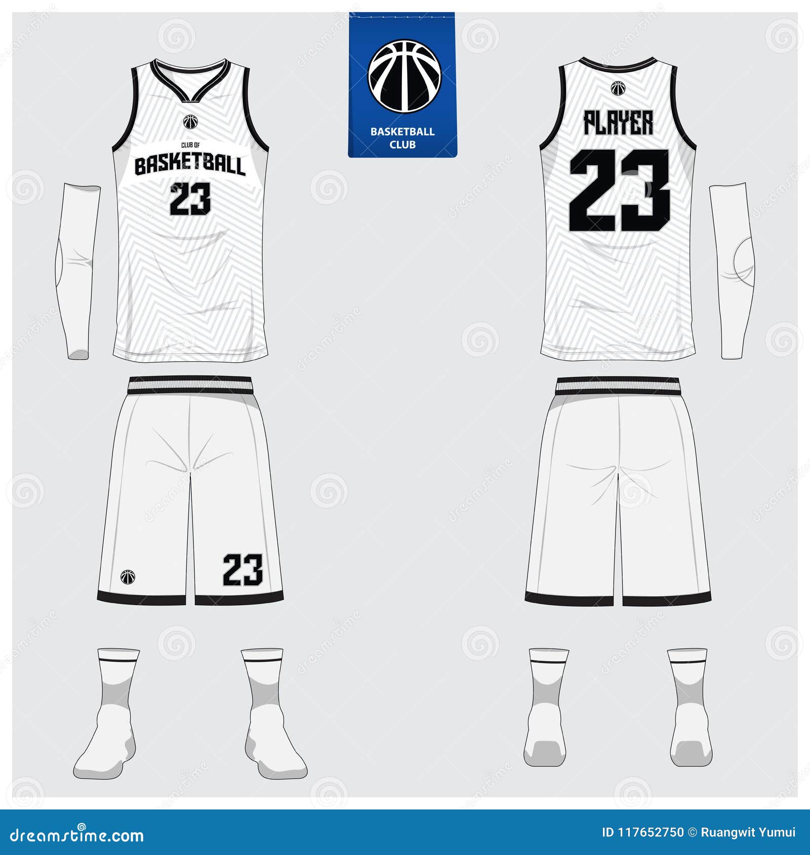 Basketball Jersey, Shorts, Socks Template for Basketball Club. Front ...
