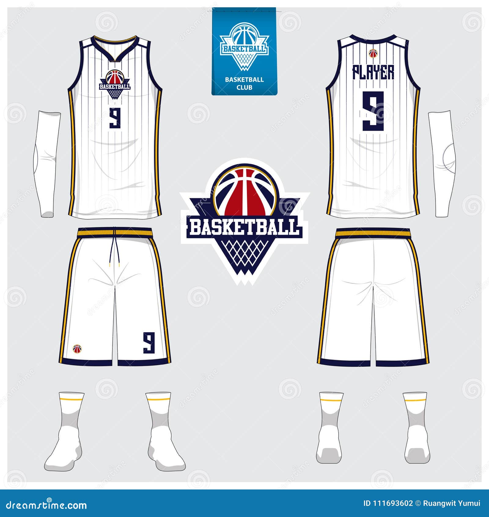 Basketball Uniform Or Sport Jersey Shorts Socks Template For