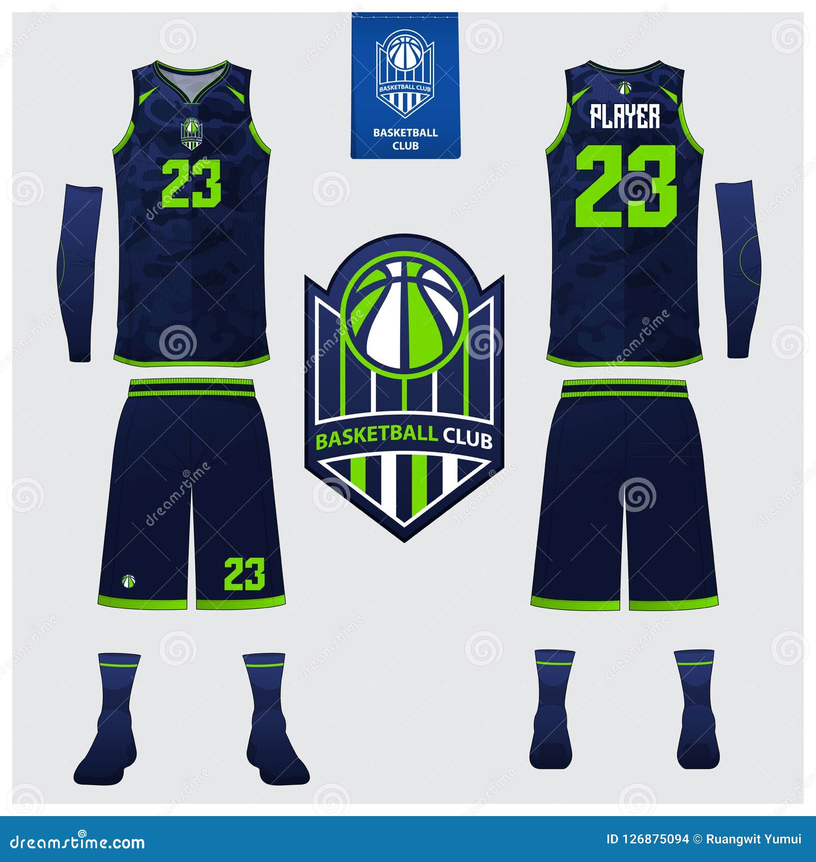 Basketball Jersey, Shorts, Socks Template for Basketball Club. Front ...