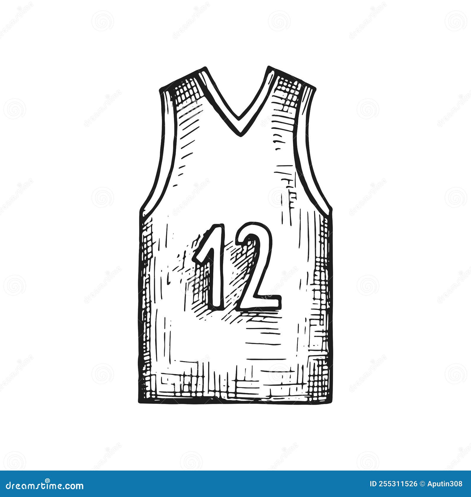 Basketball Jersey Sketch Vector Illustration Stock Vector ...