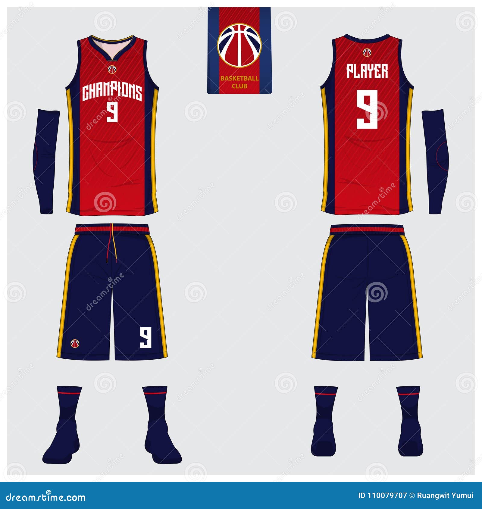 basketball jersey, shorts, socks template for basketball club. front and back view sport uniform. tank top t-shirt mock up.