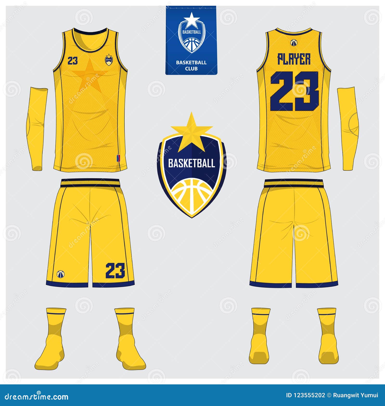 Basketball Jersey, Shorts, Socks Template for Basketball Club. Front and  Back View Sport Uniform. Tank Top T-shirt Mock Up. Stock Vector -  Illustration of shirt, logo: 115676964