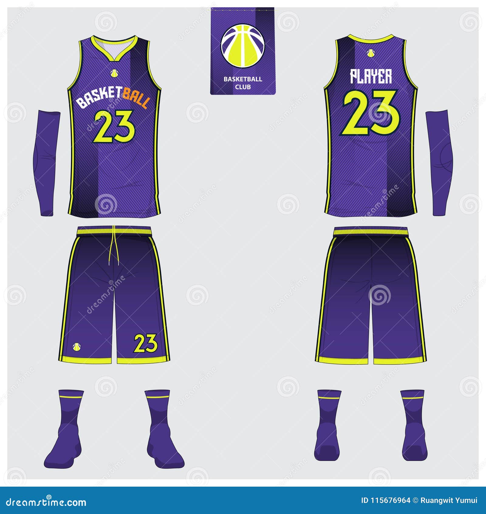 Basketball Jersey, Shorts, Socks Template for Basketball Club. Front ...