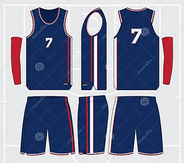 Basketball Jersey Template Vector Mockup Stock Vector - Illustration of ...