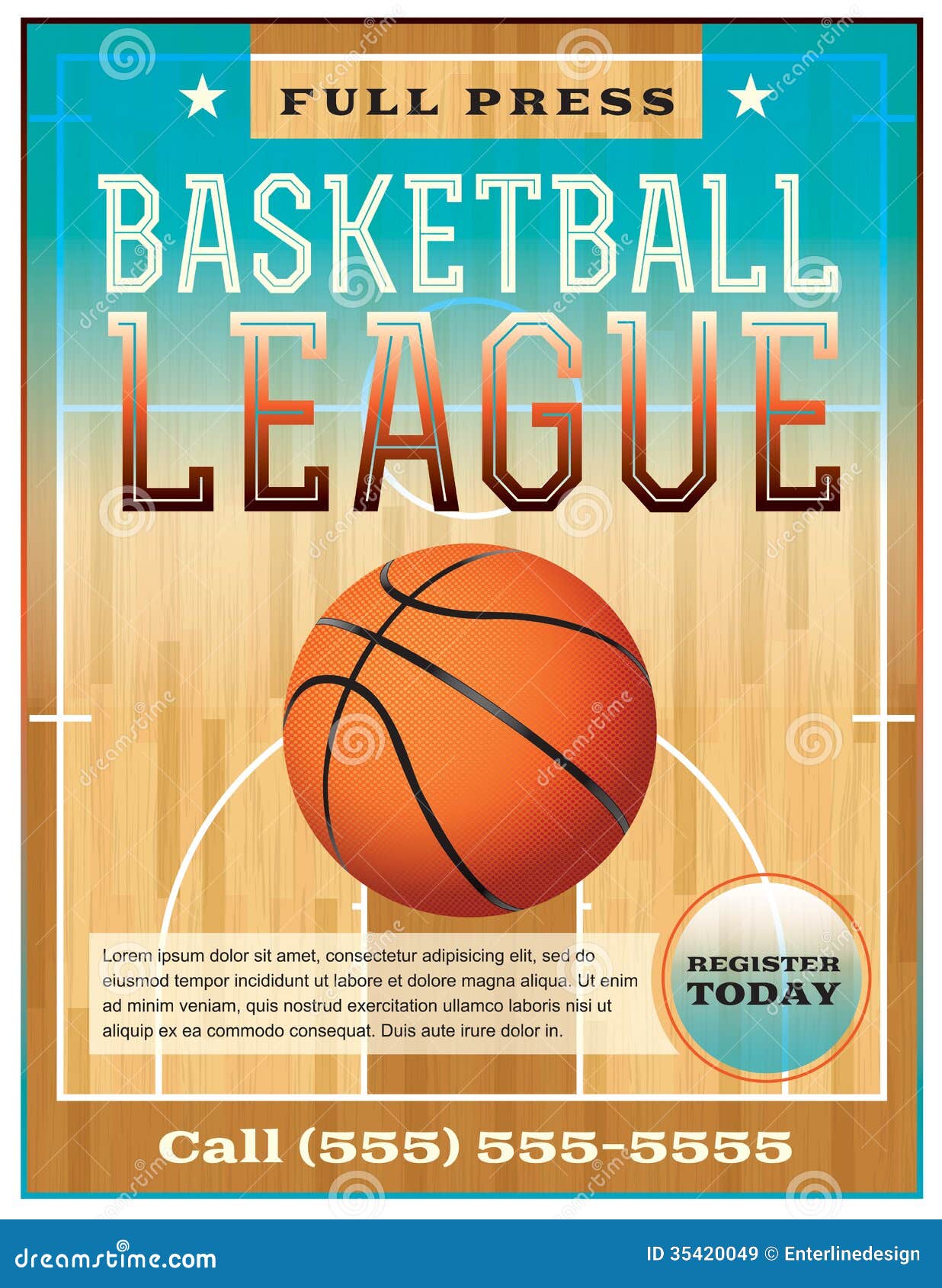 Basketball League Flyer Royalty Free Stock Images - Image 