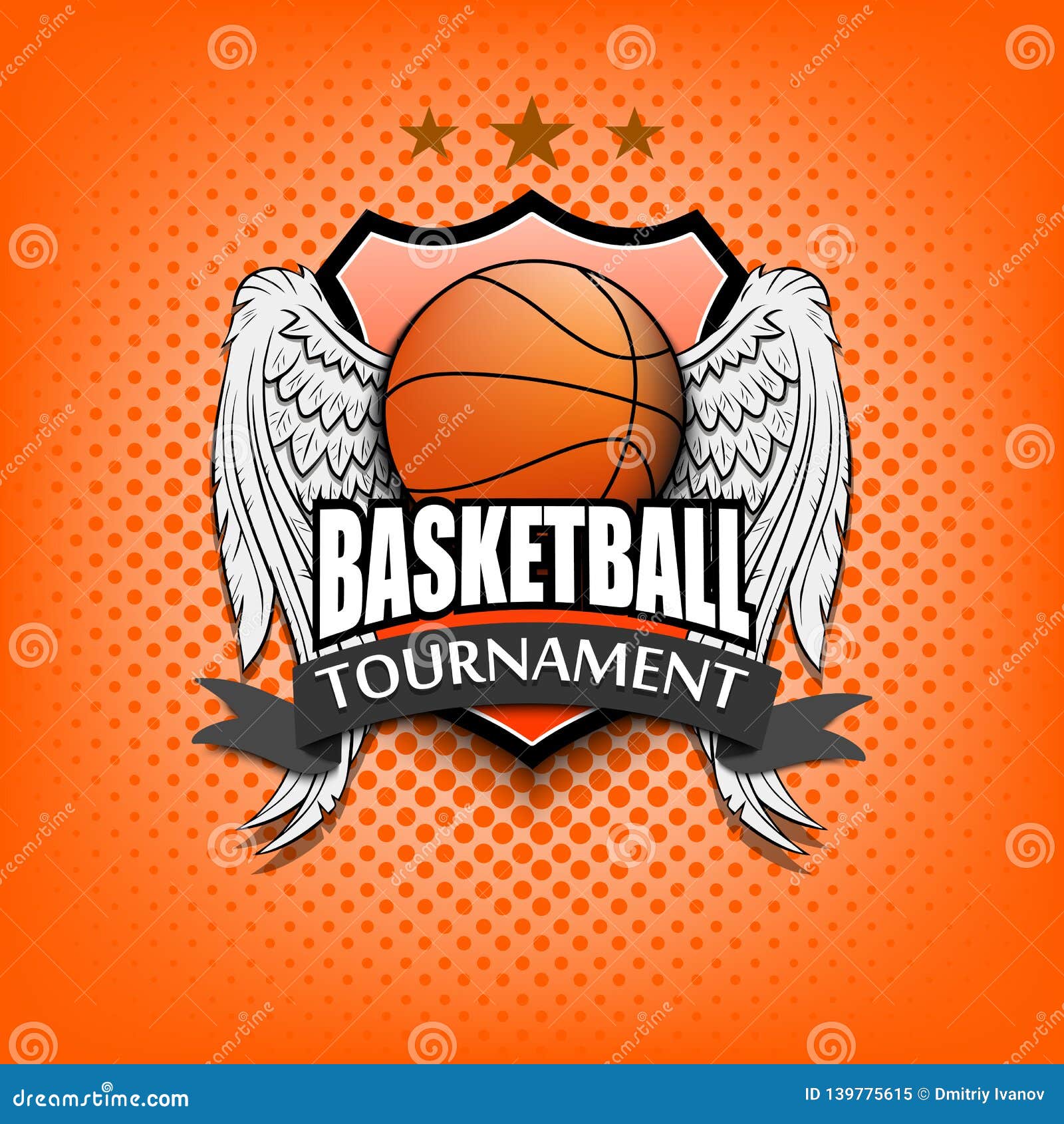 Modern professional basketball logo design. All star championship sign.  Stock Vector