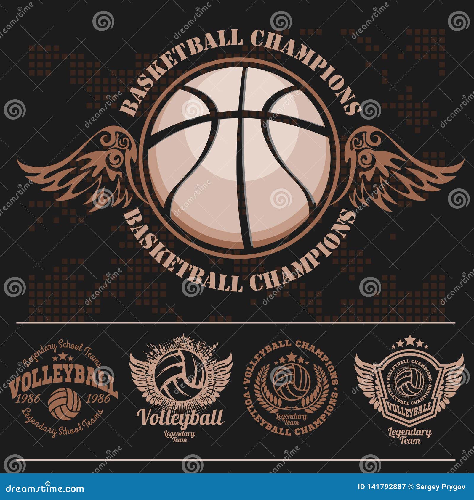 Basketball Logos, American Logo Sports Stock Illustration ...