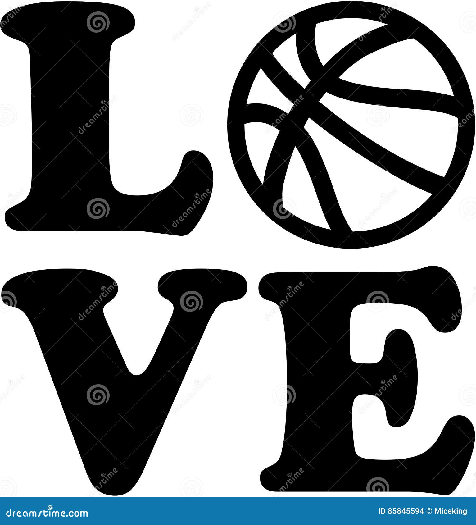 Download Basketball love with ball stock vector. Illustration of ...