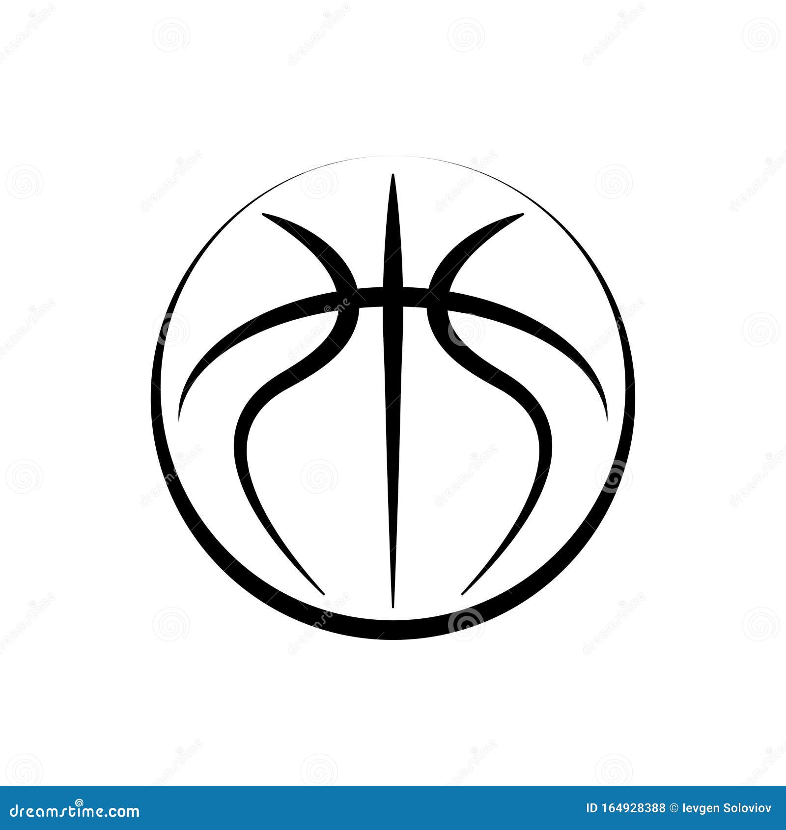 Basketball outline symbol stock vector. Illustration of competition ...