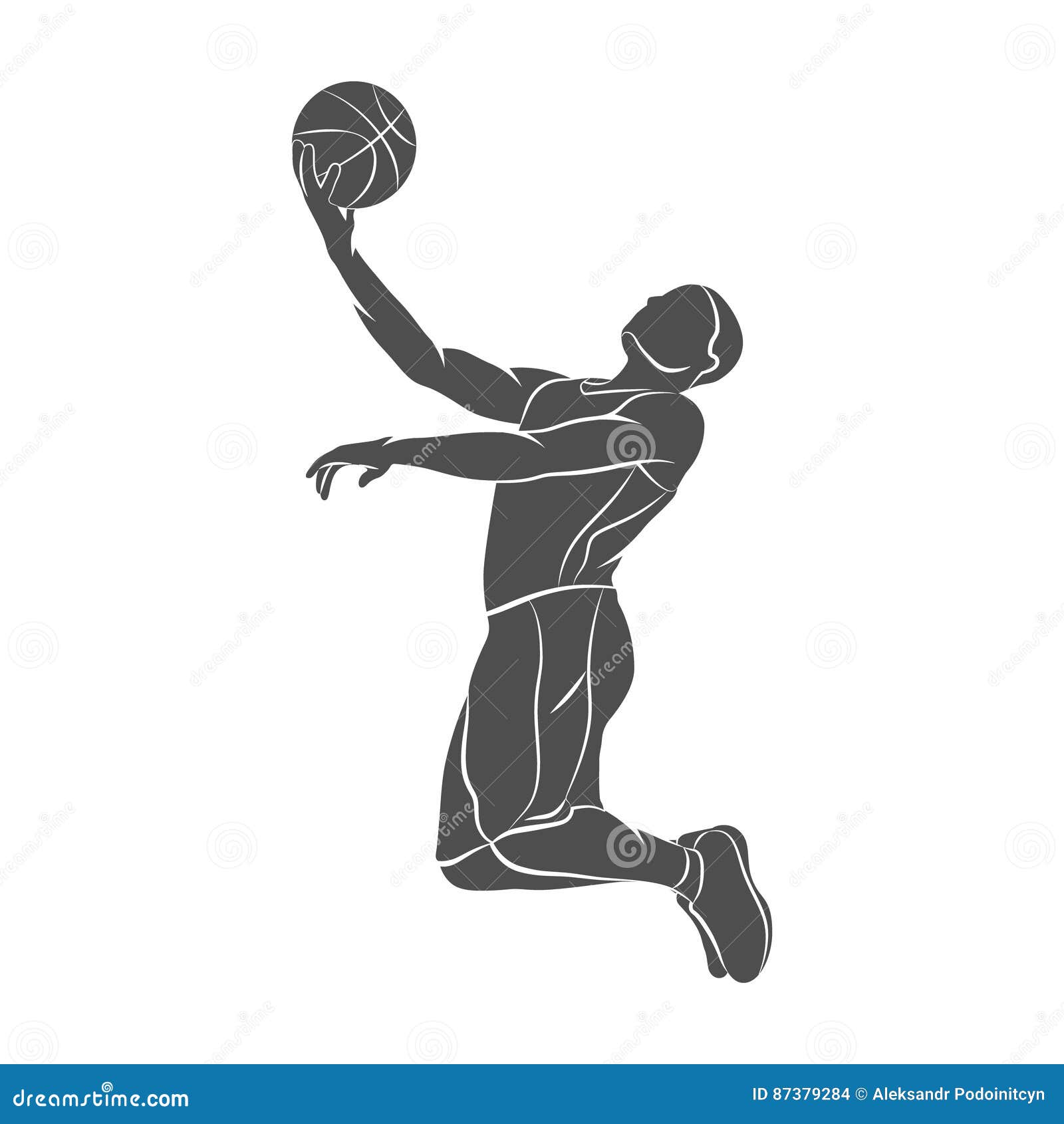 Basketball player, ball stock illustration. Illustration of black ...