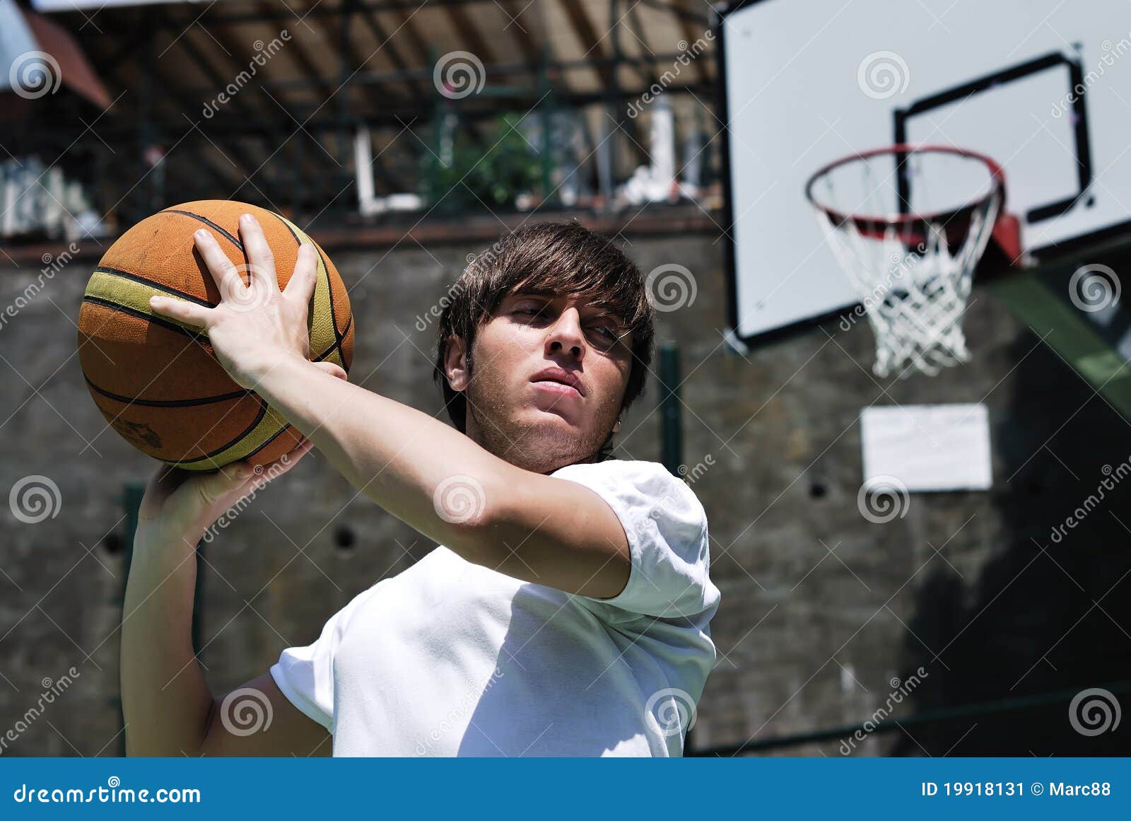 Basketball Player with Blurred Background Stock Image Image of