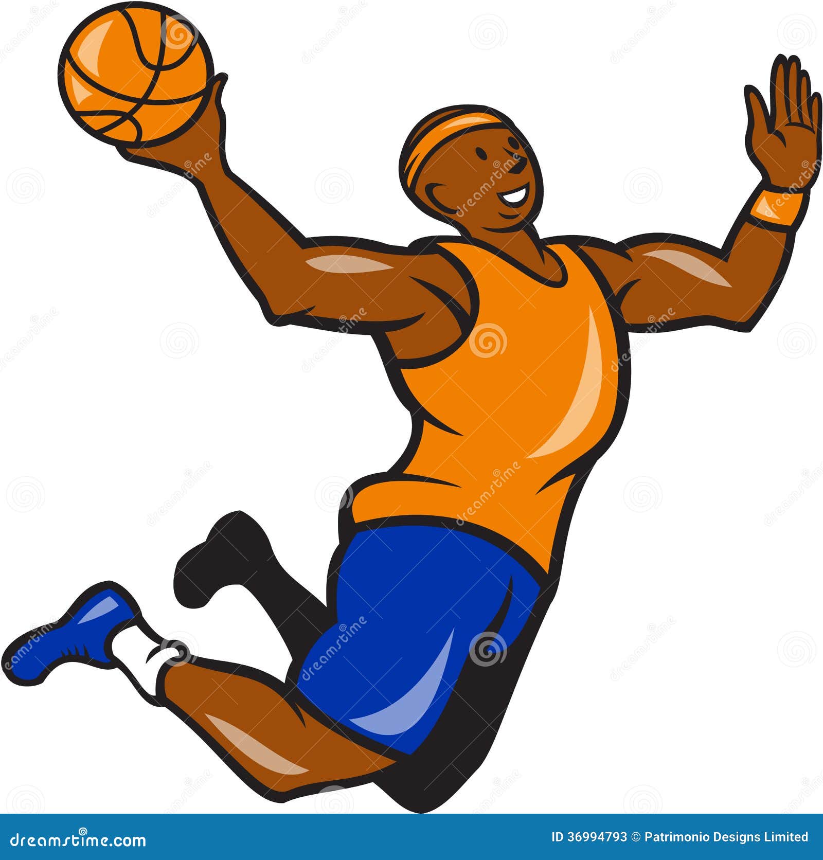 Cartoon Basketball Player Dunking