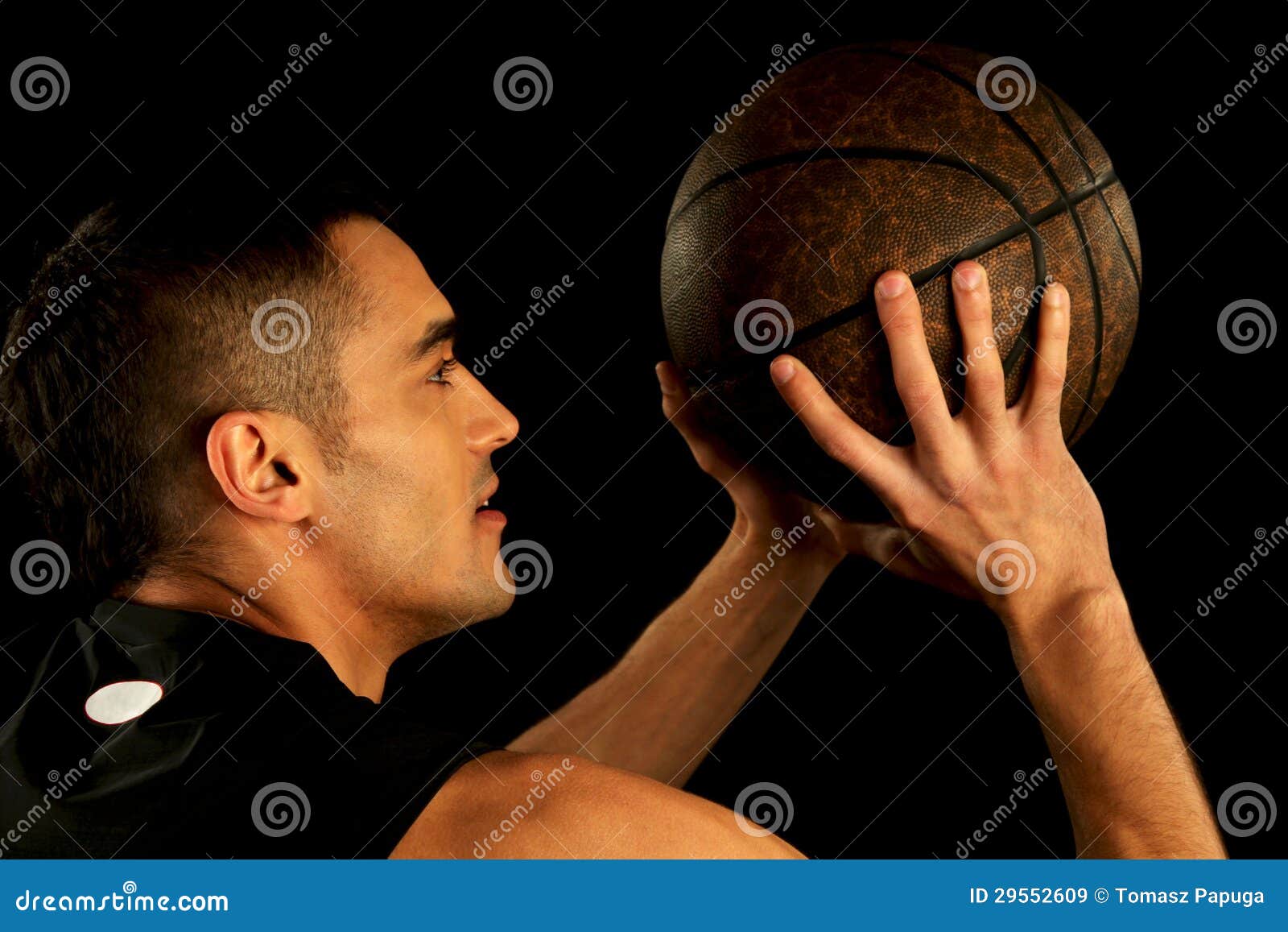 Basketball Player Holding Ball Stock Image Image of pursuit, ball