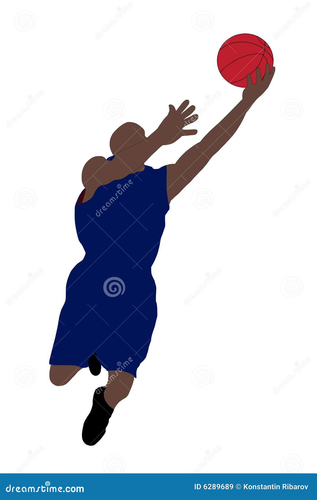 Basketball player jumping stock illustration. Illustration of