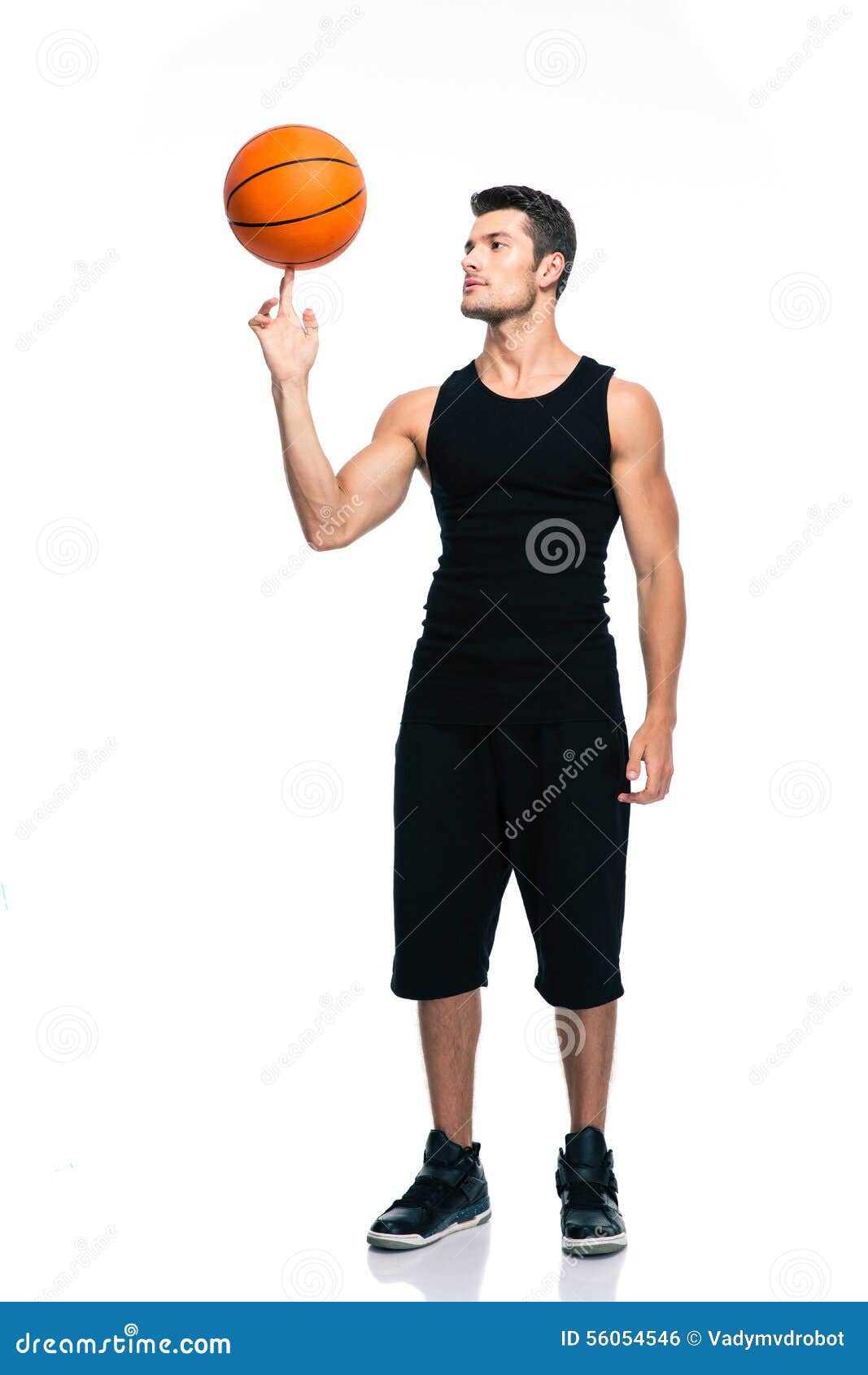 Basketball Player Spinning Ball On His Finger Stock Photo - Image of ...