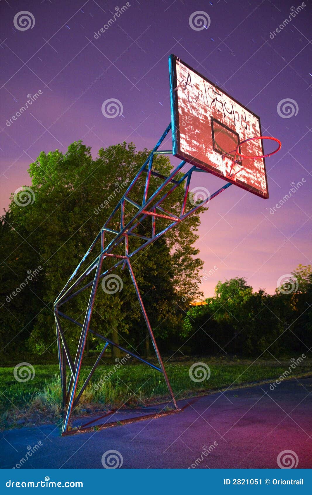 Basketball Playground at Night Stock Image Image of colors, field
