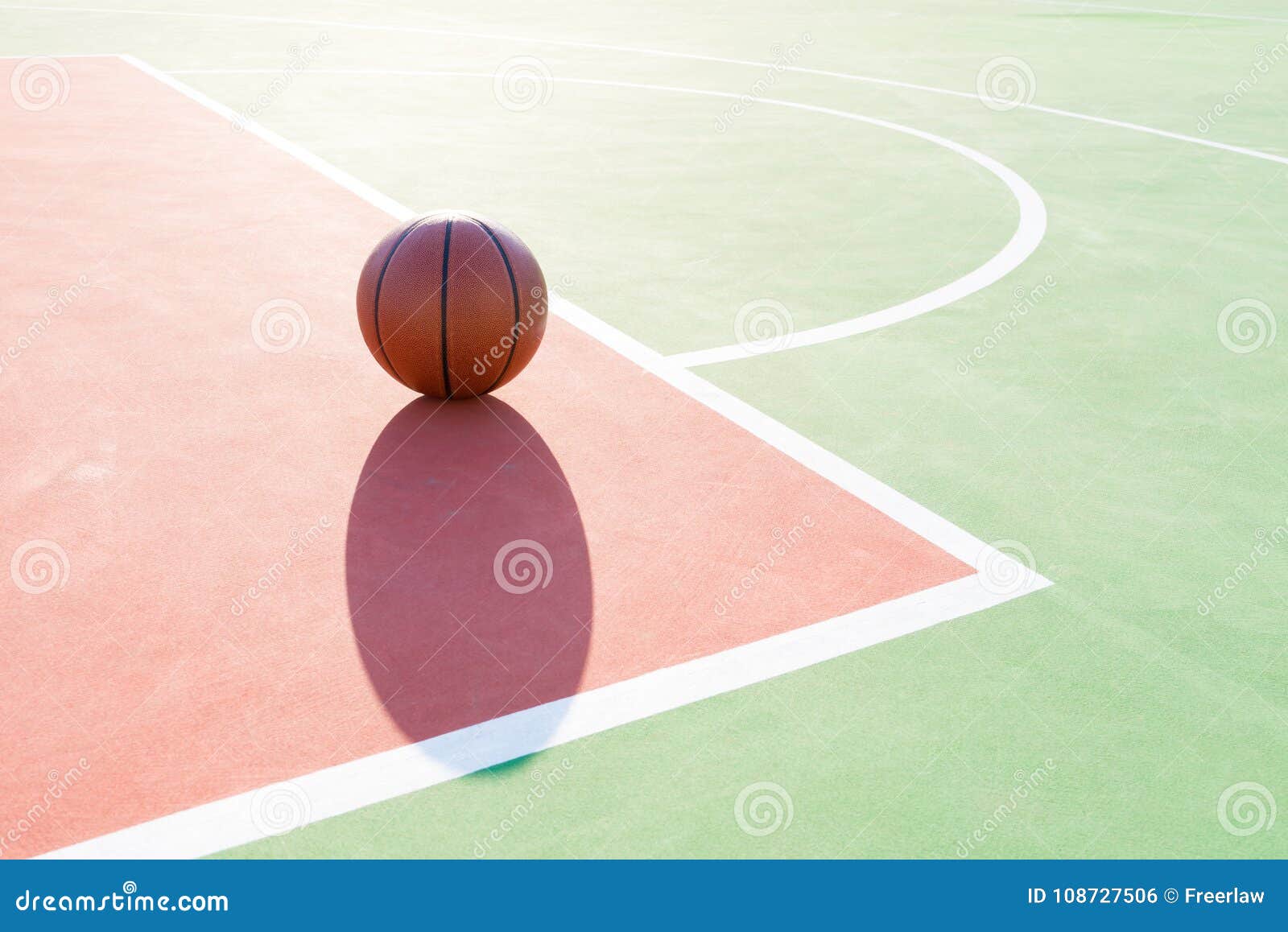 Basketball on the Playing Field in a Day Time Stock Photo Image of
