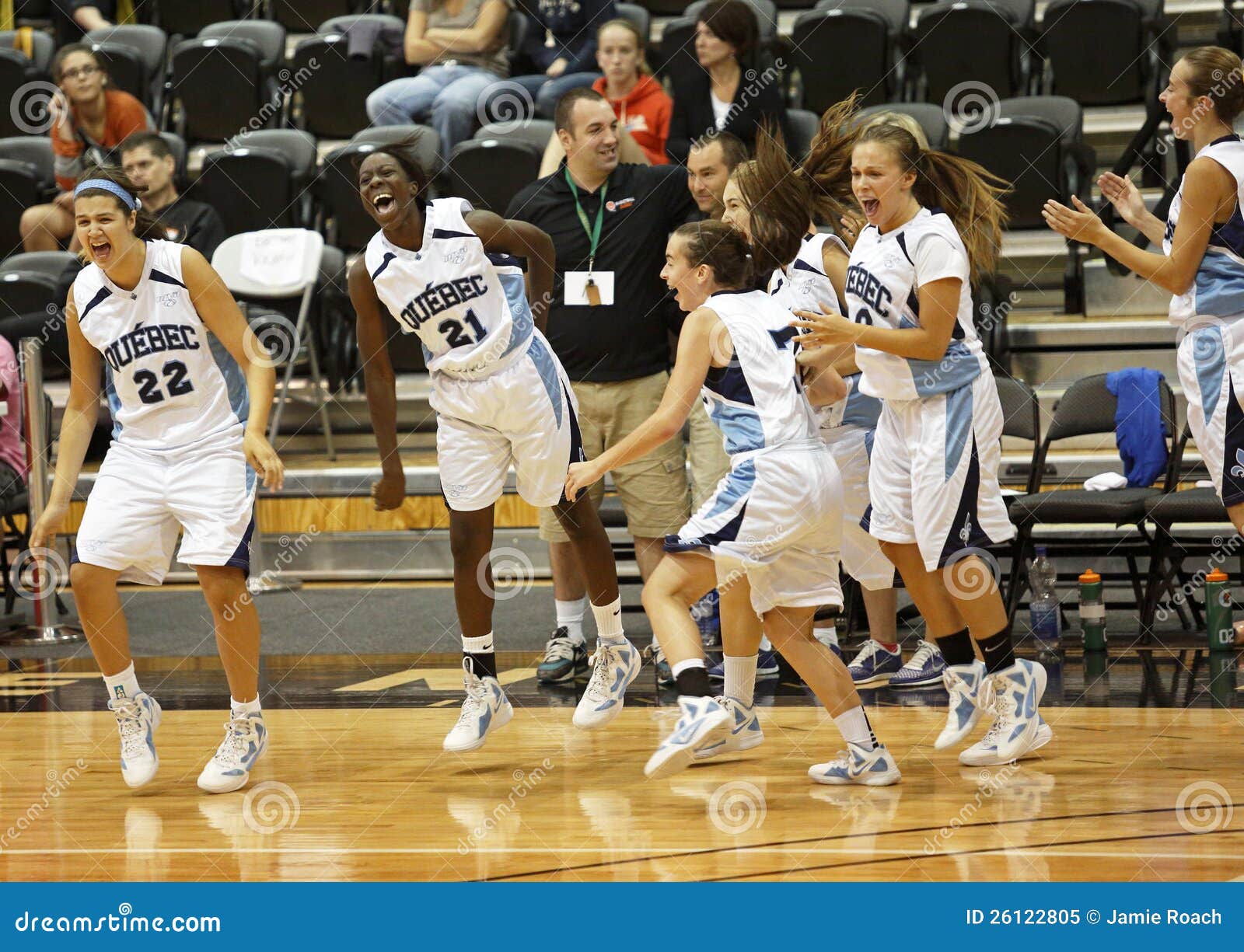 Basketball Quebec Team Players Celebrate Editorial Image Image of