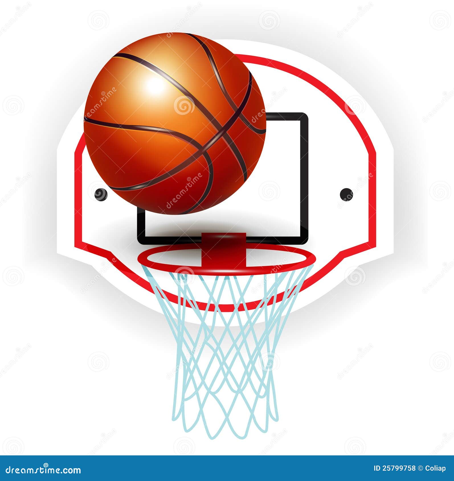 basketball hoop and ball clipart image