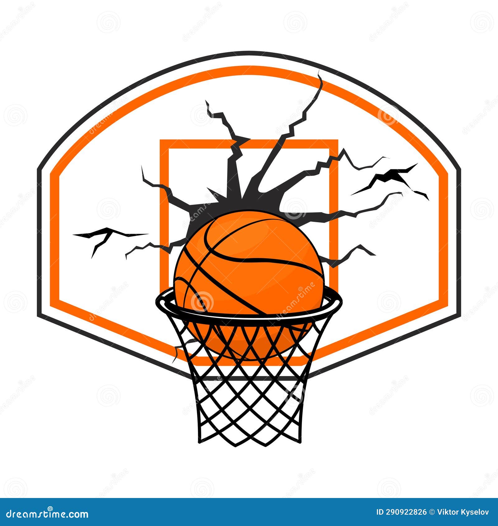 Basketball Ring and Ball Inside Stock Illustration Illustration of