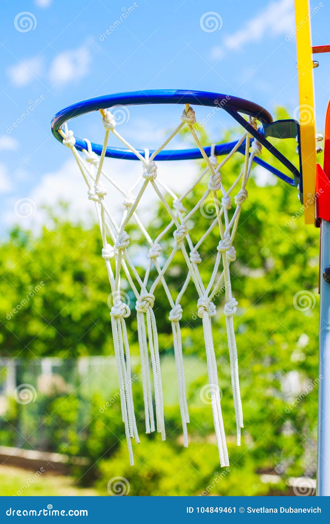 Basketball Ring on Sky Background Stock Image Image of school, round
