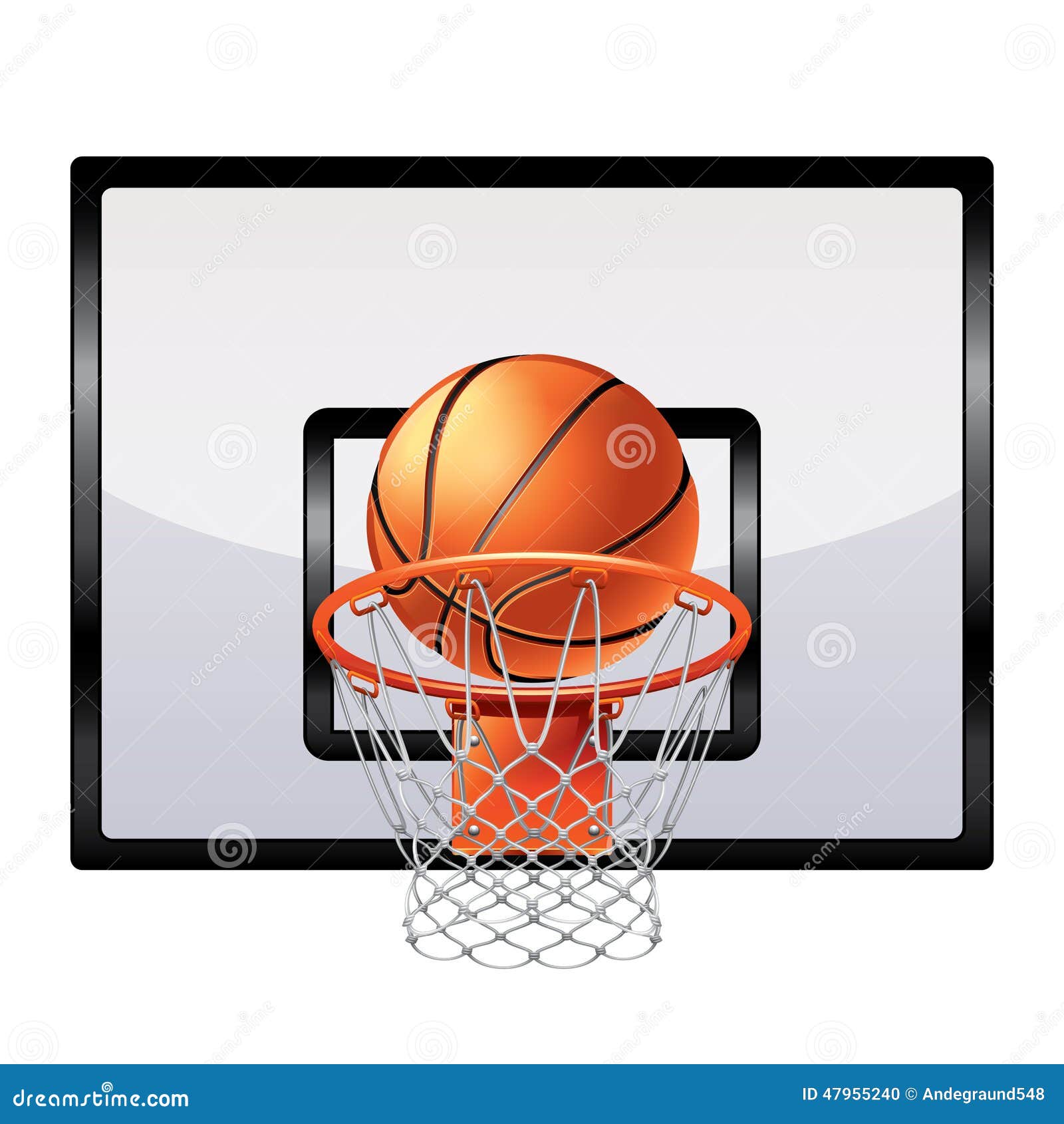 basketball hoop and ball clipart image