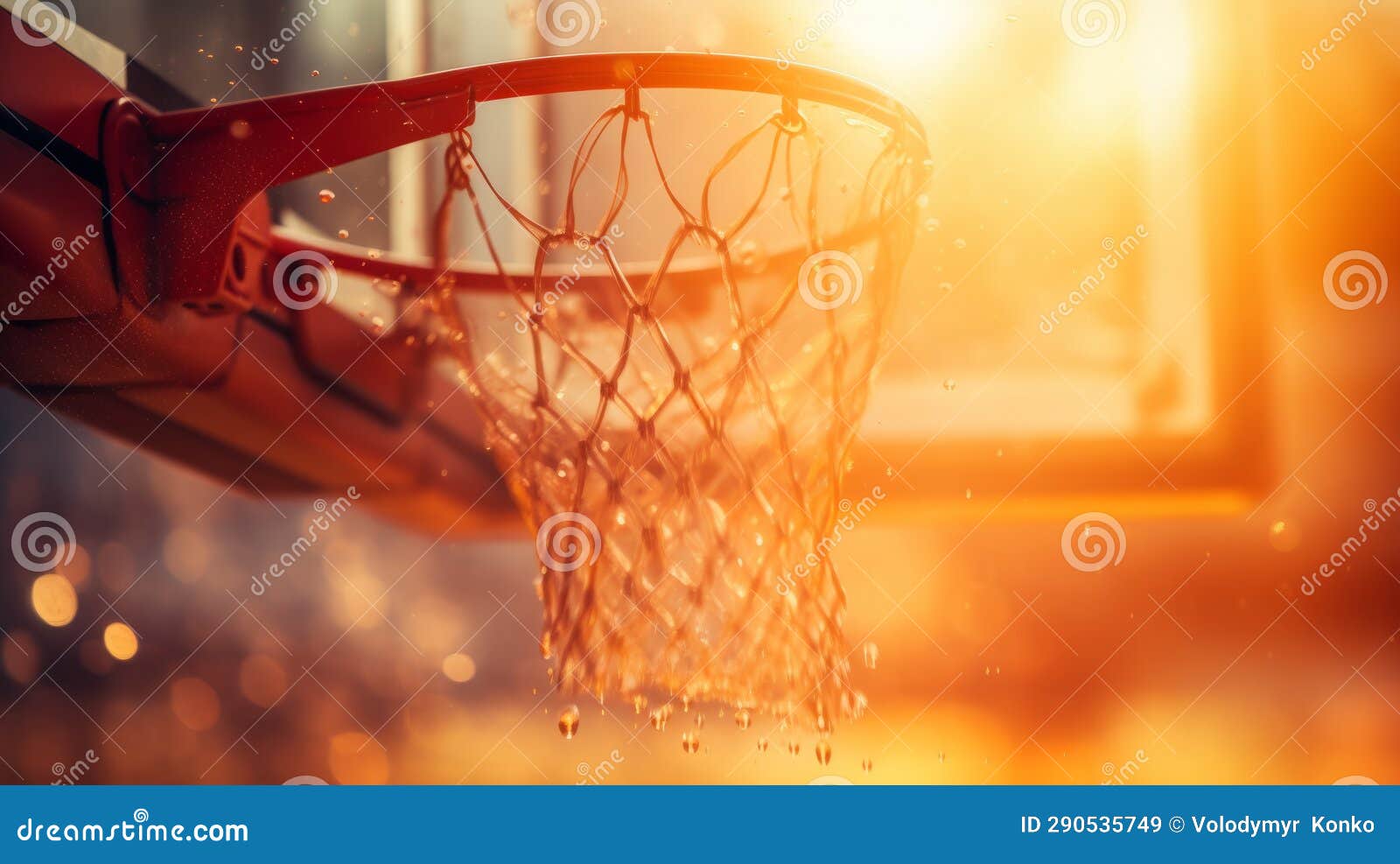 A Basketball Scoring a Perfect Shot into the Hoop Stock Image Image