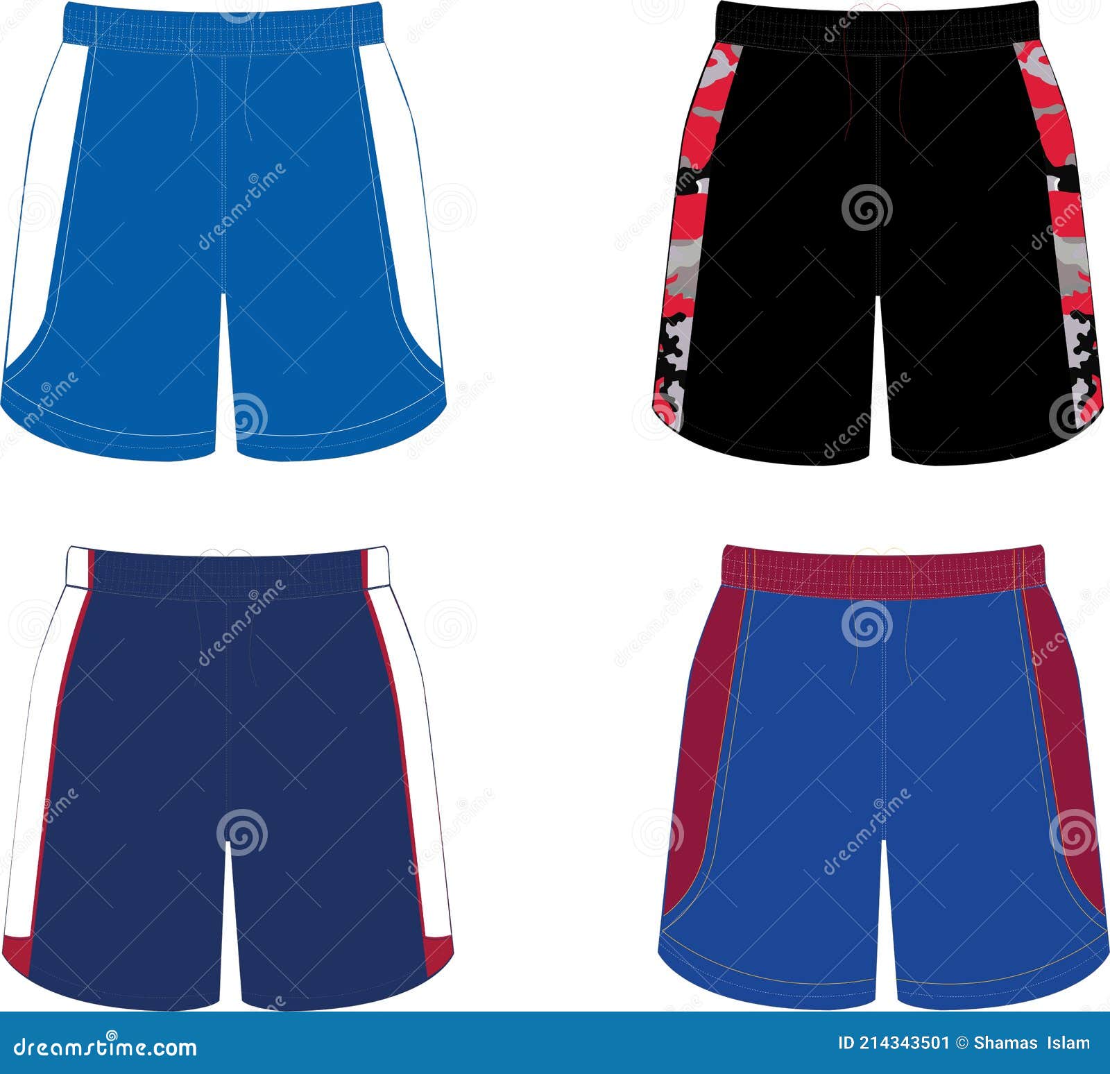 Basketball Shorts Mock Ups Templates Vectors Stock Vector ...