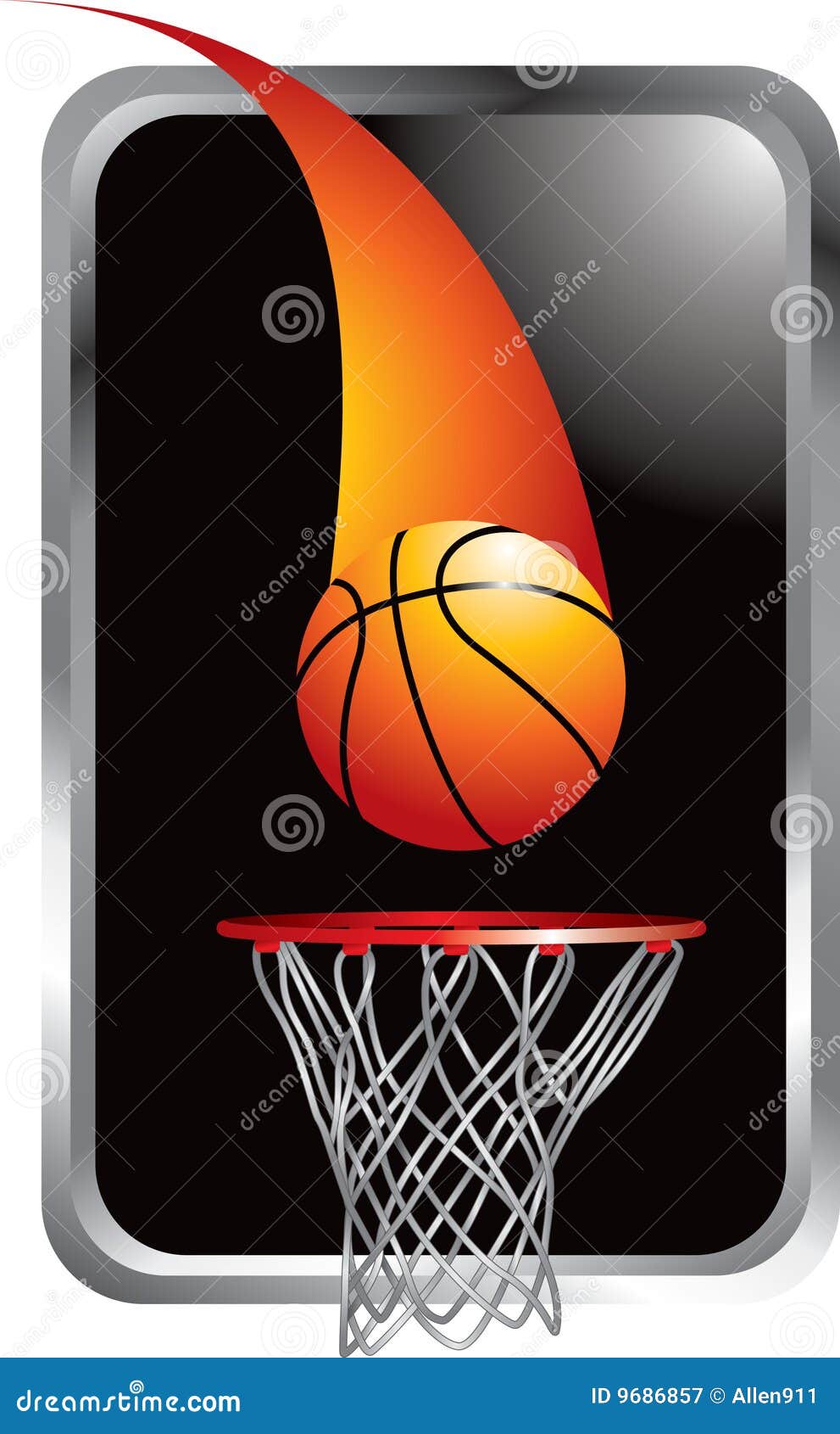 Basketball Shot Going into Hoop Stock Vector Illustration of fiba