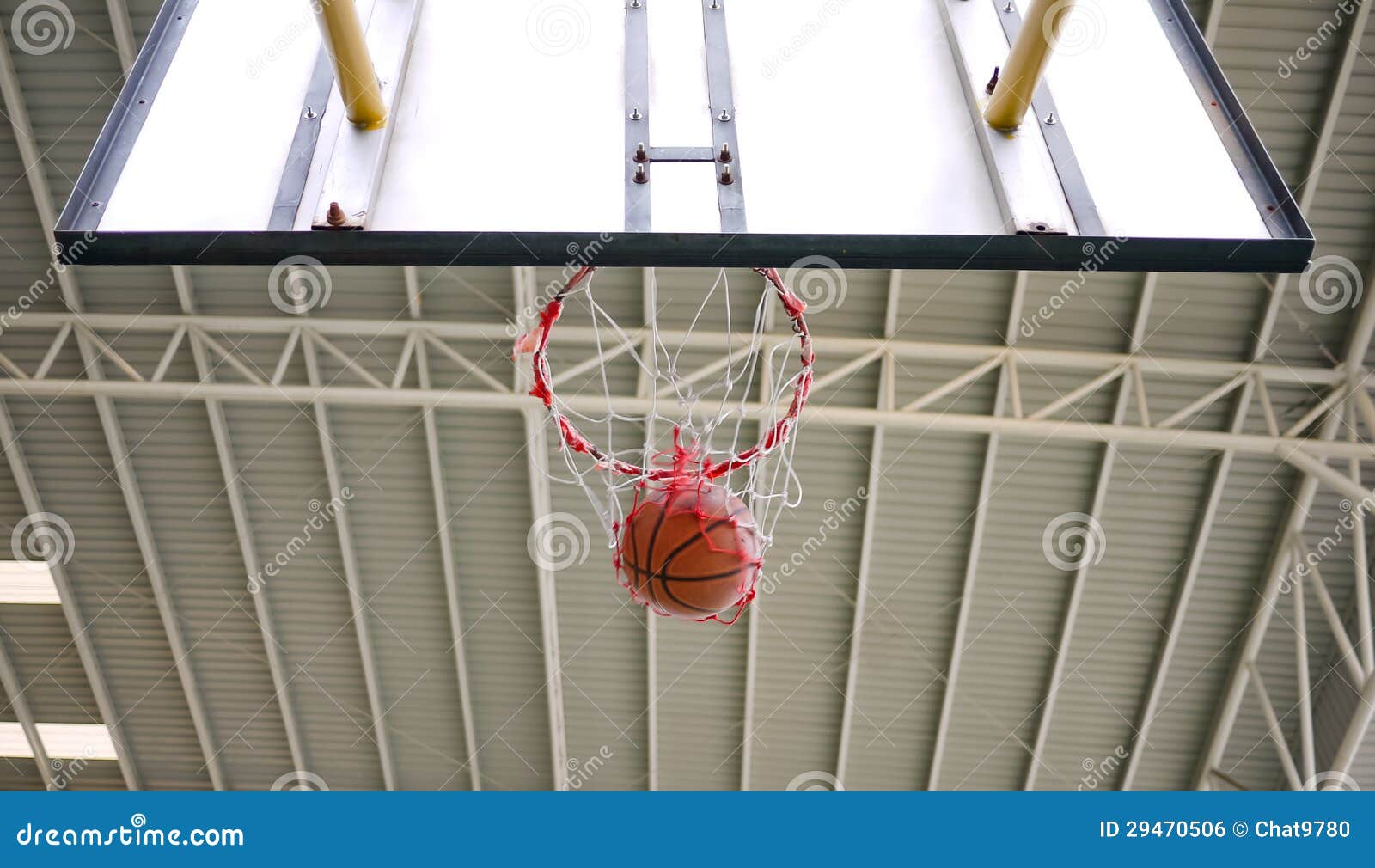 Basketball Shot through the Hoop Stock Photo Image of target