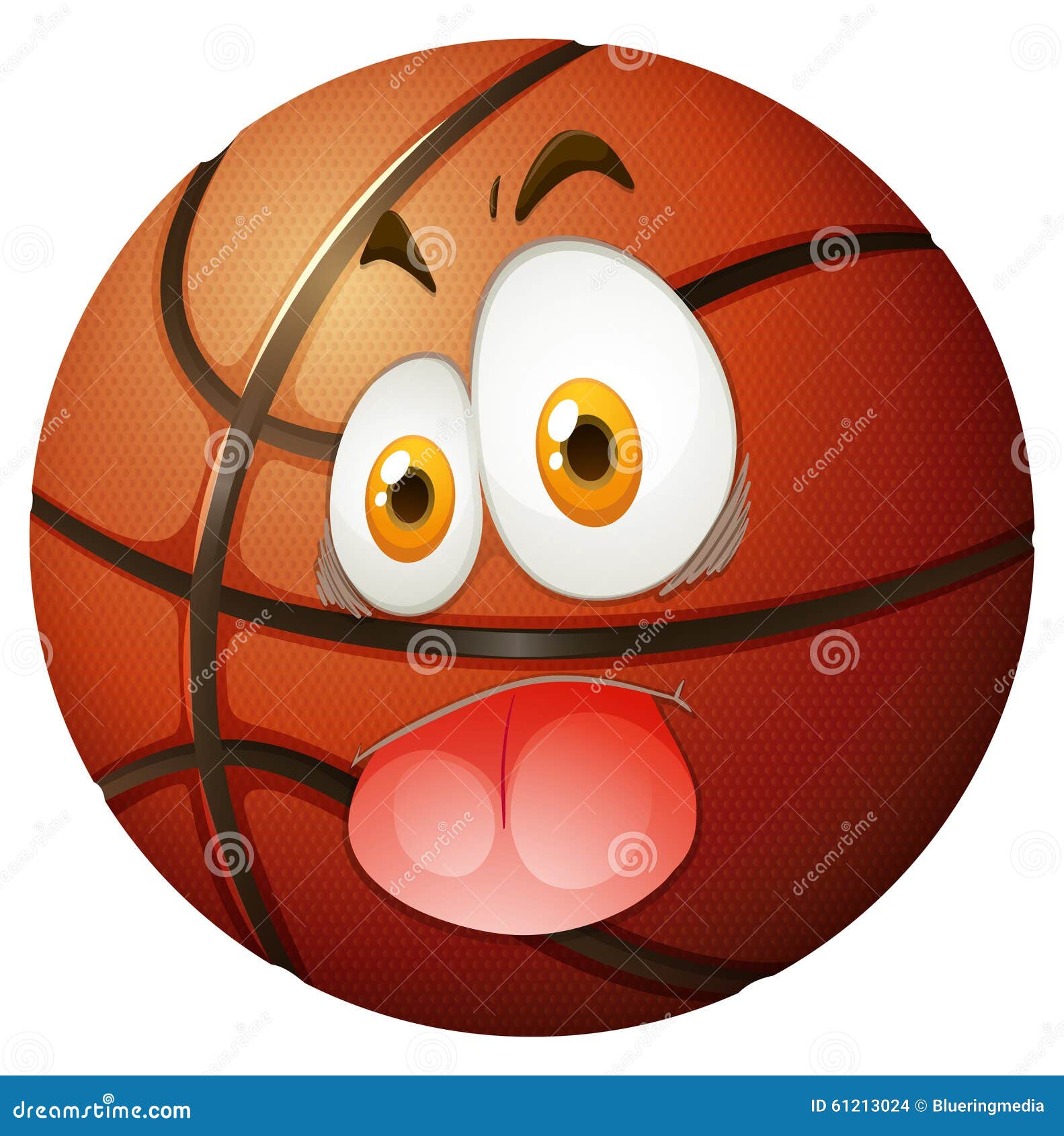 Basketball with silly face stock vector. Illustration of graphic 61213024