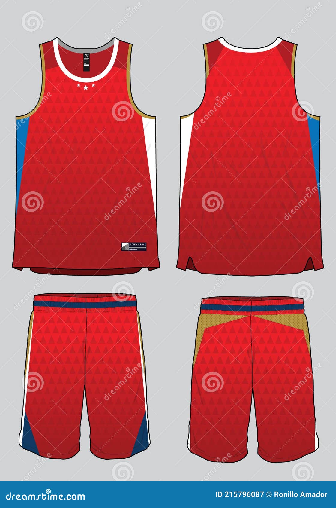 Basketball sports short template clothing. Basketball jersey