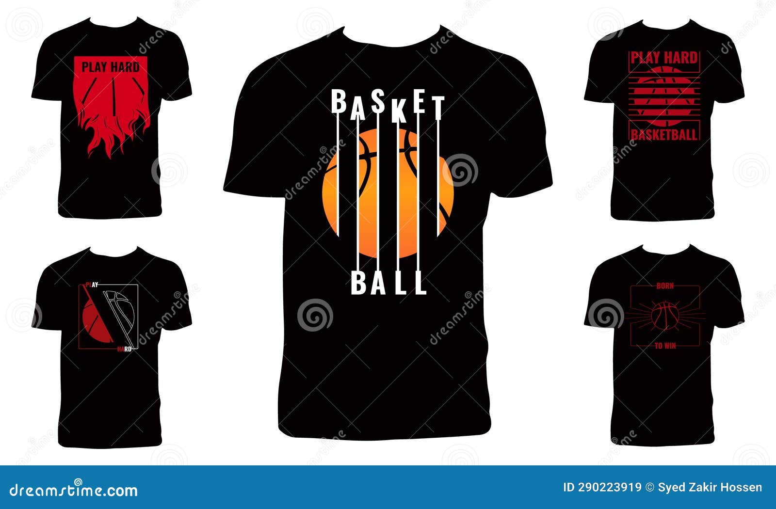 Basketball Tee Design Bundle. Stock Illustration Illustration of