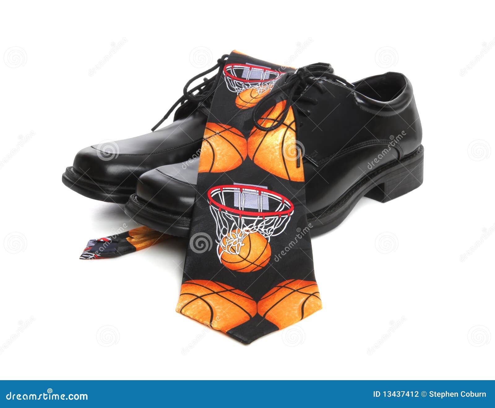 Basketball Tie and Shoes stock photo. Image of clothing 13437412