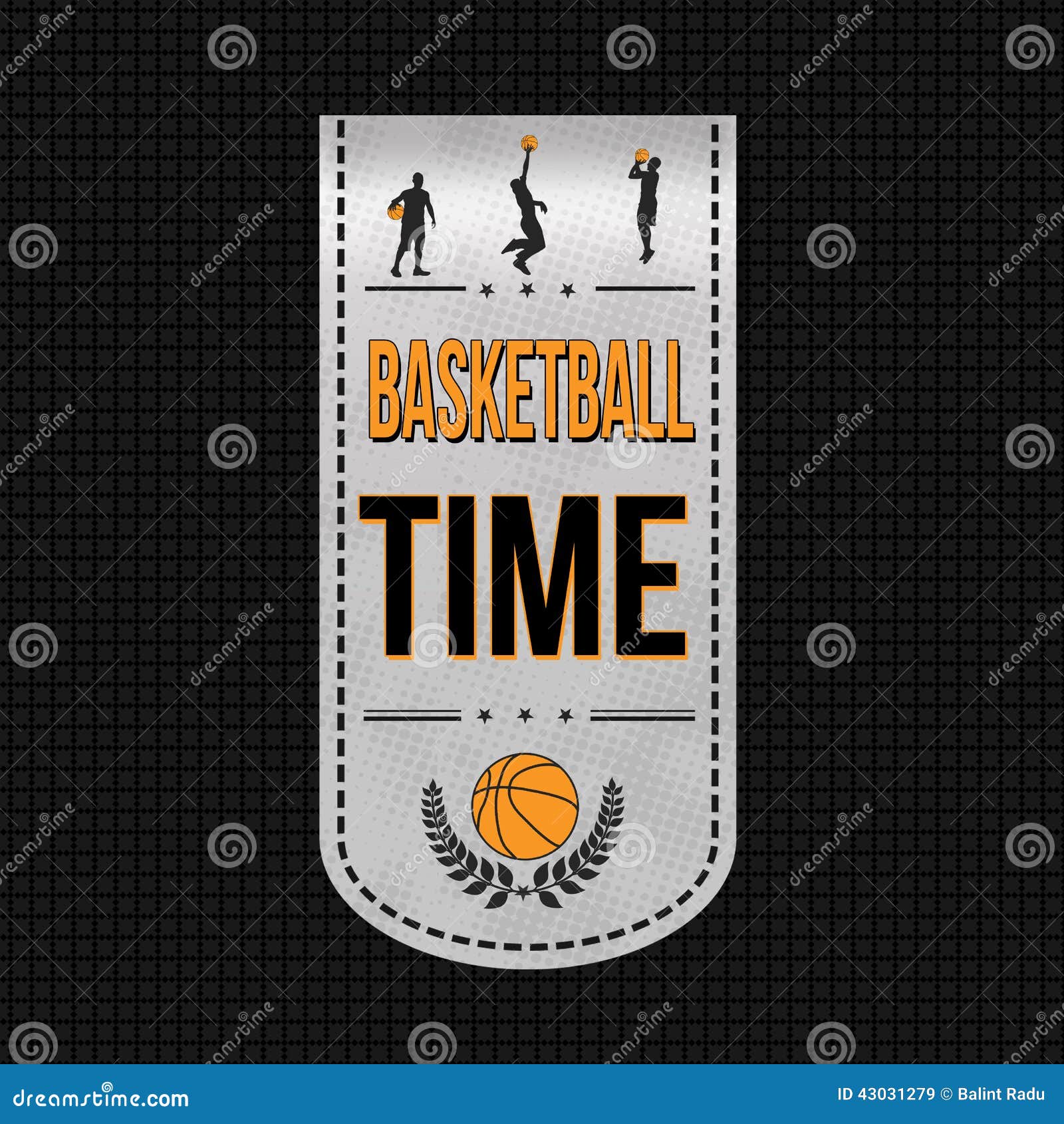 Basketball Time Banner Design Stock Vector Illustration of poster