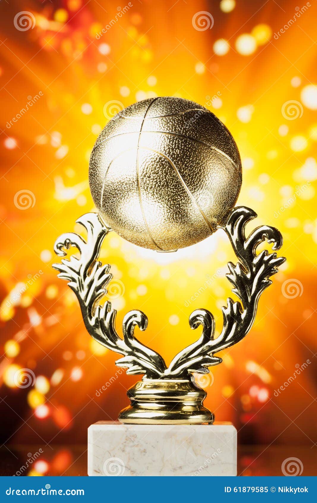 Basketball Trophy Against Shiny Background Stock Image Image of light
