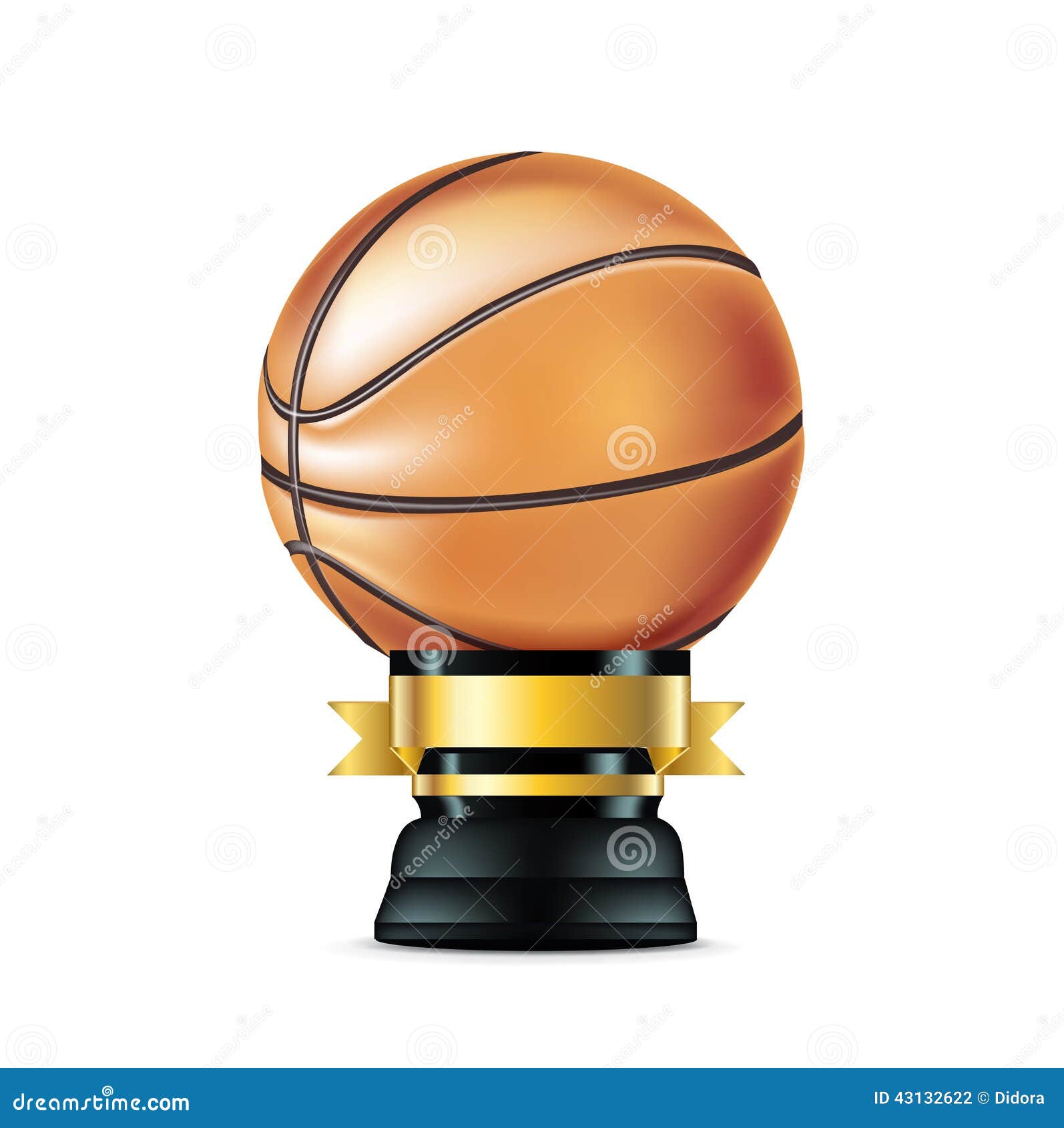Basketball trophy on white stock vector. Illustration of background