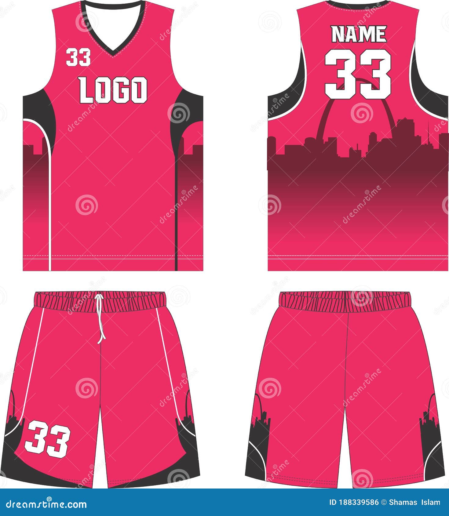 Jersey mockup for basketball club front and back view