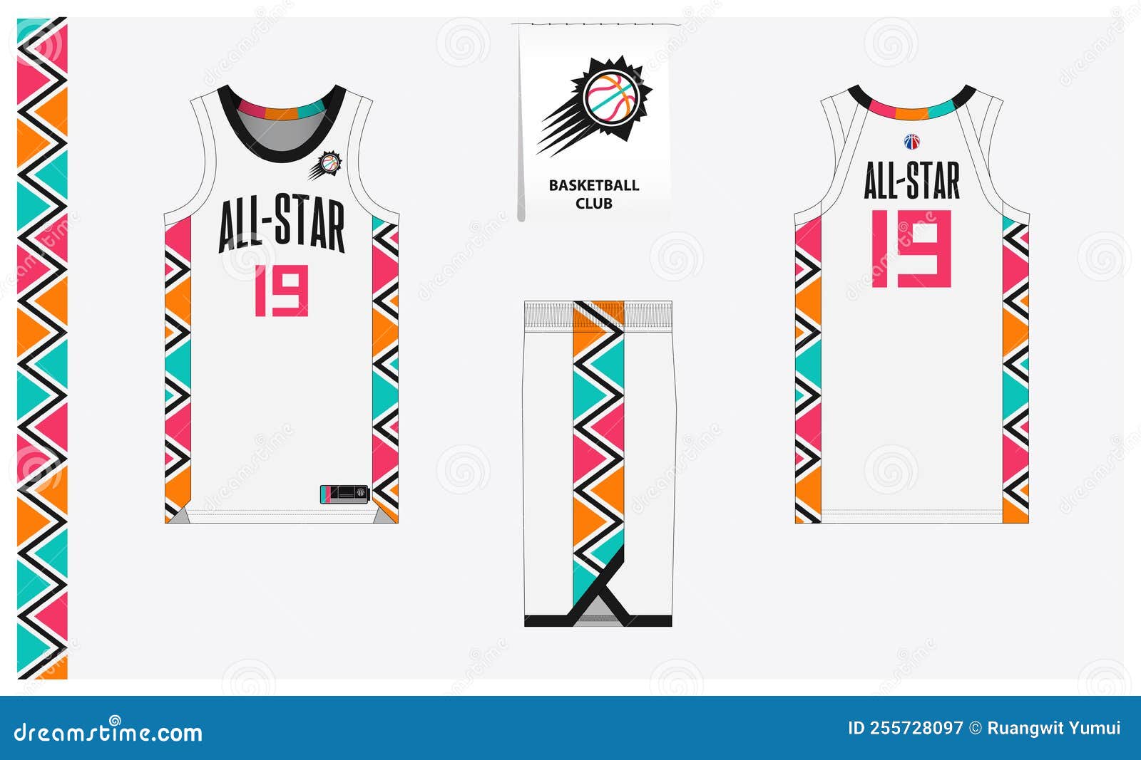 Basketball Uniform Mockup Template Design For Basketball Club