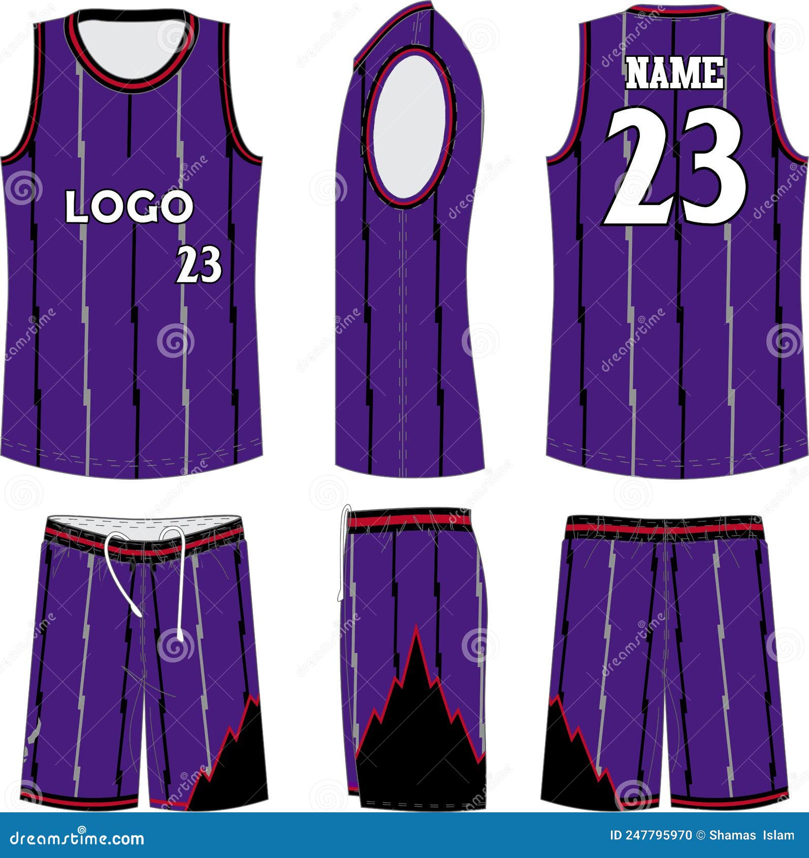 Jersey mockup for basketball club front and back view