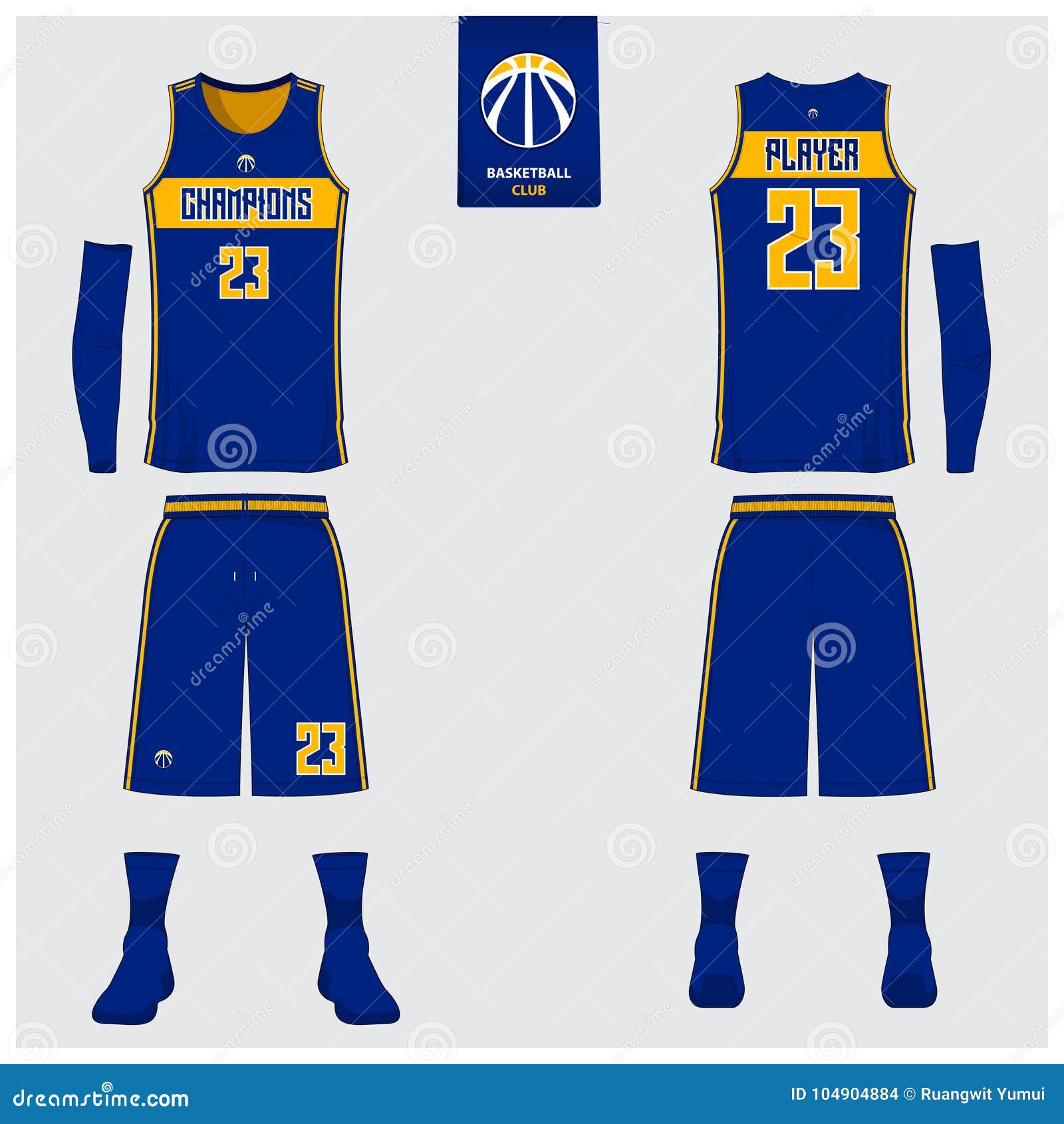 Basketball Jersey, Shorts, Socks Template for Basketball Club. Front ...