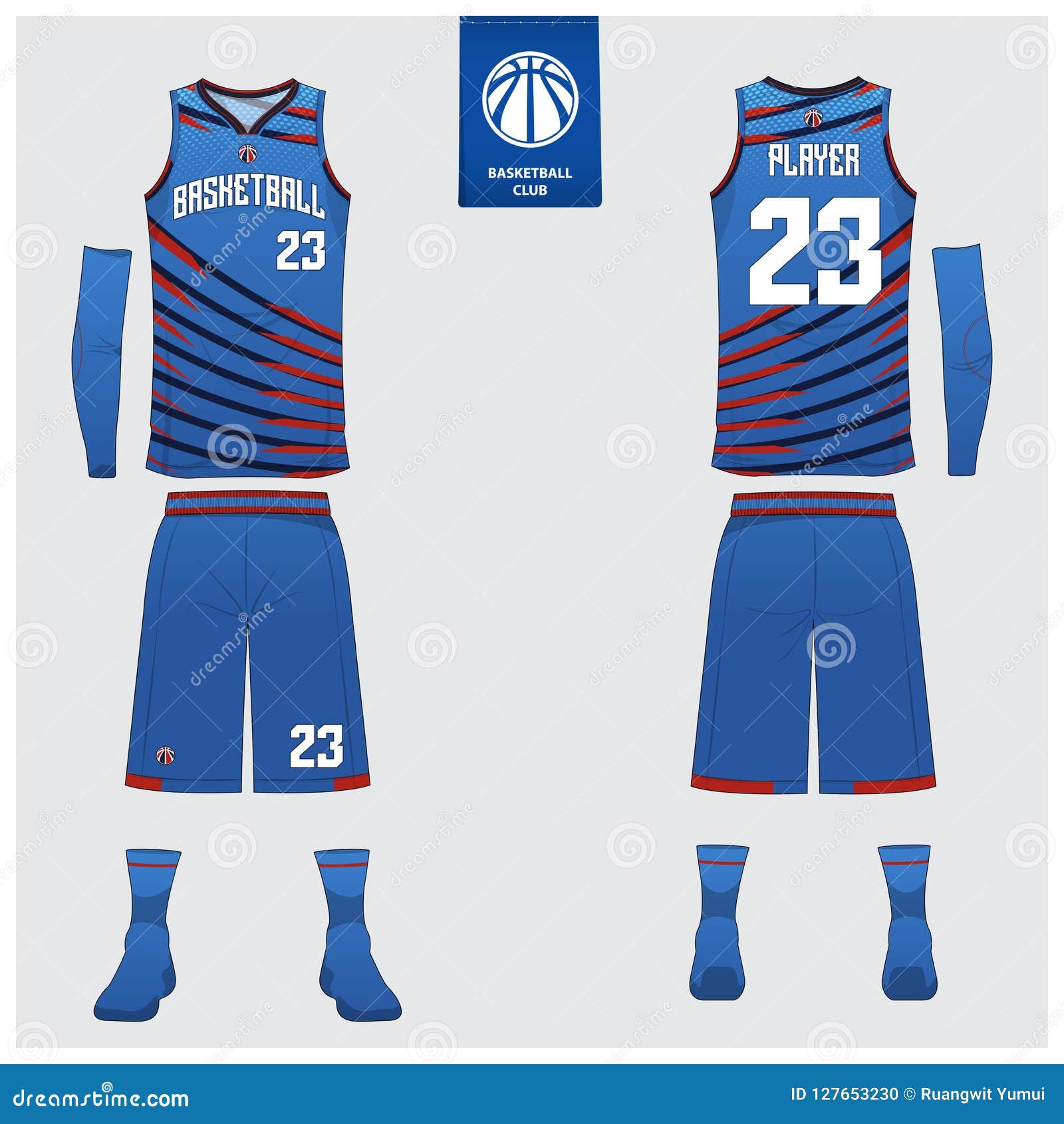 Basketball Jersey, Shorts, Socks Template for Basketball Club. Front ...