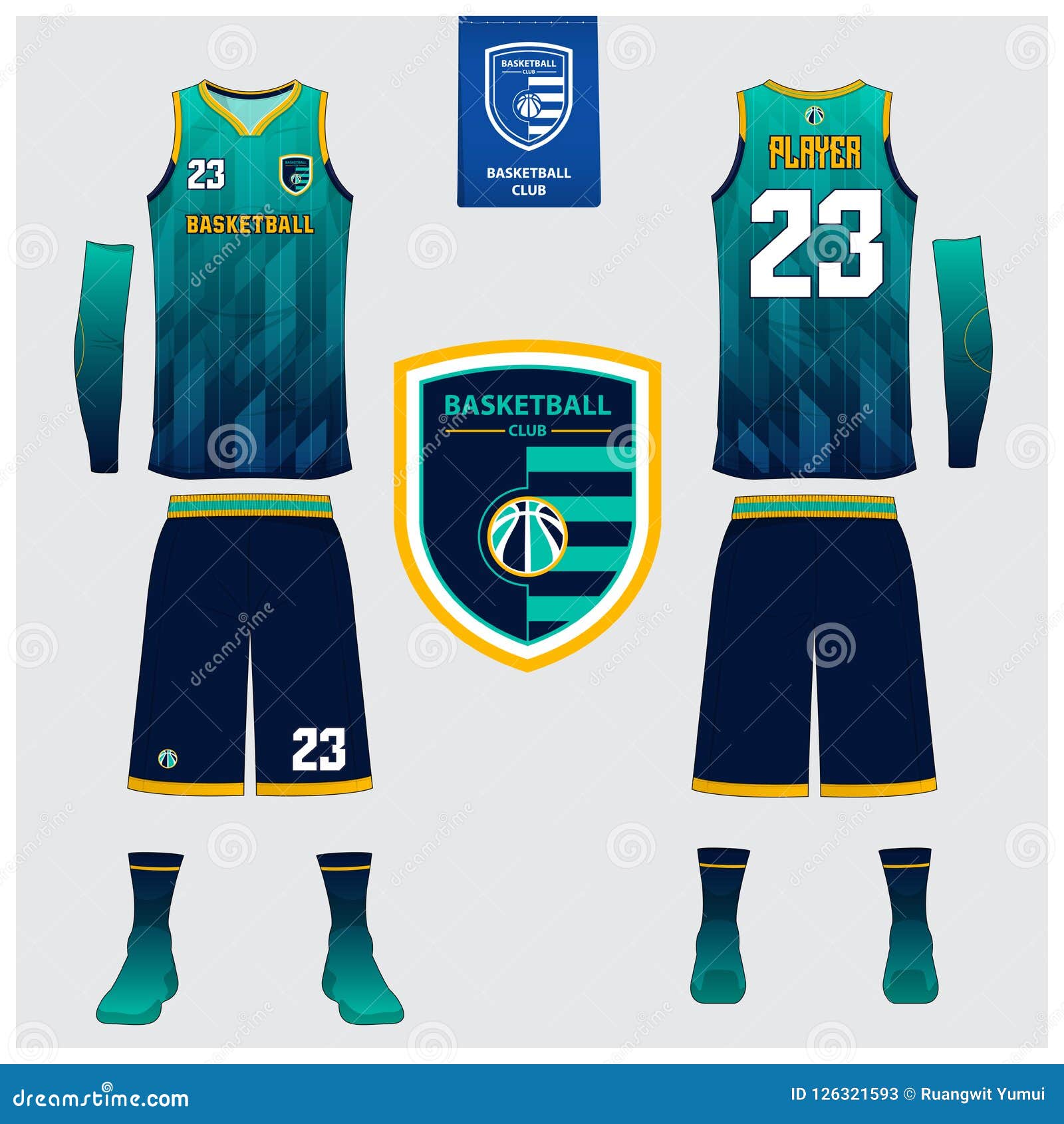 Basketball Uniform, Shorts, Template for Basketball Club. Front